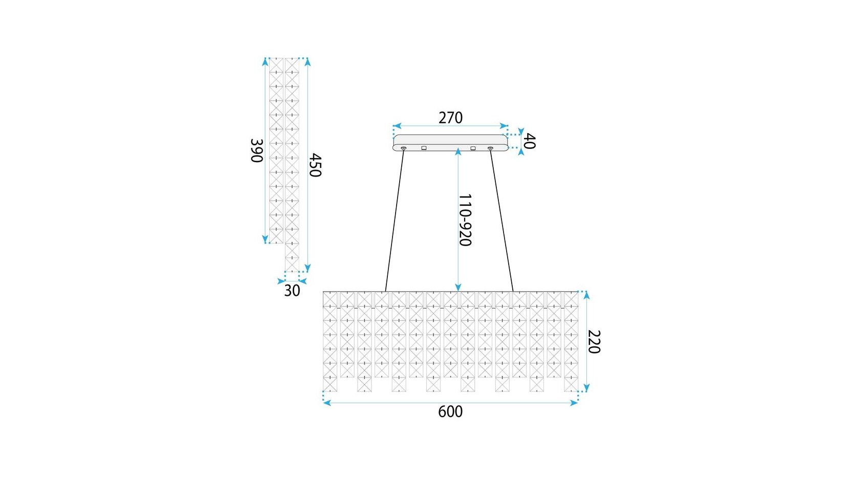 Toolight LED krištolinis pakabinamas šviestuvas SWE073-CP 60cm Chrome aprašymas - Prekės nuotrauka