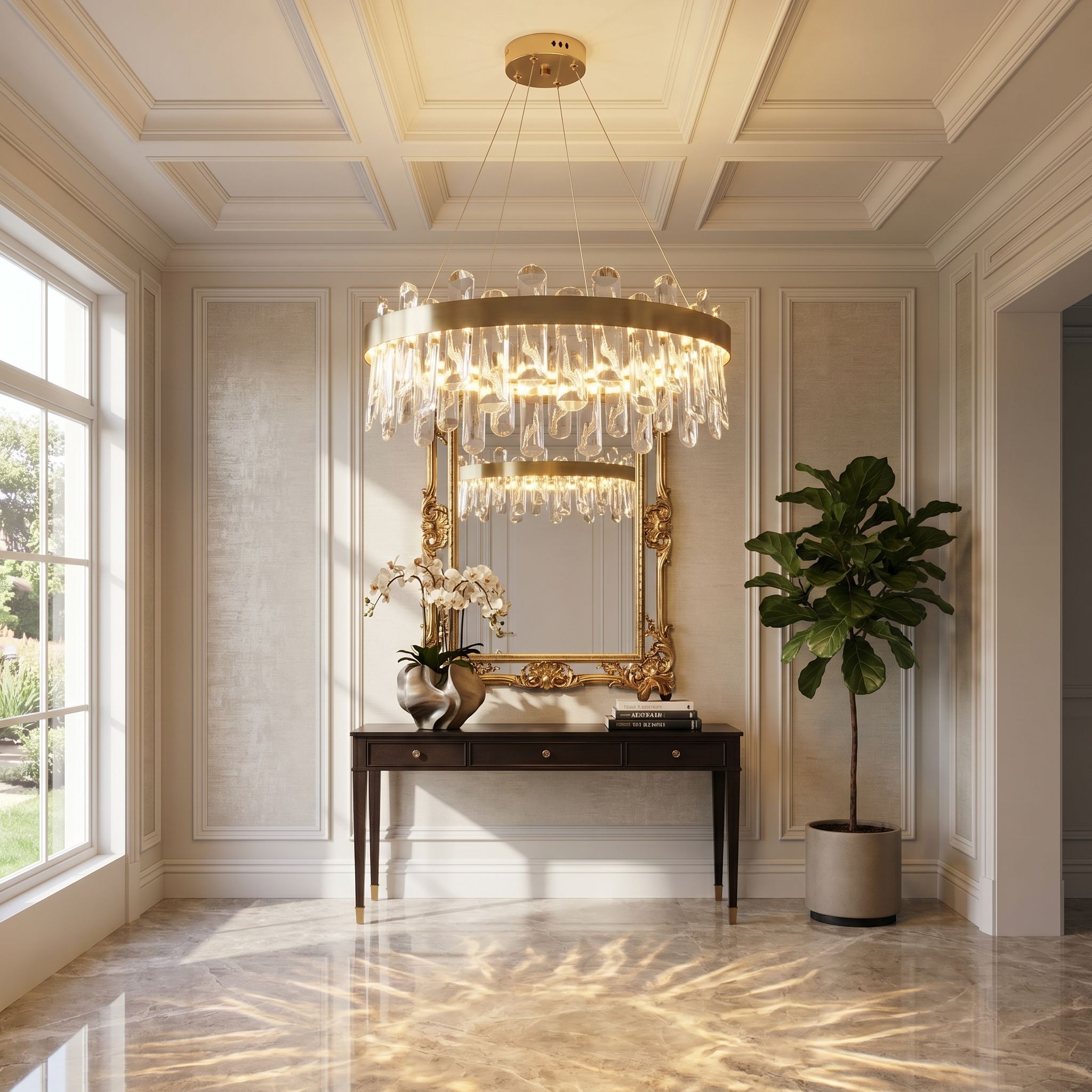 Toolight LED krištolinis pakabinamas šviestuvas SWE074-1CP 50cm Brushed Gold aprašymas - Prekės nuotrauka