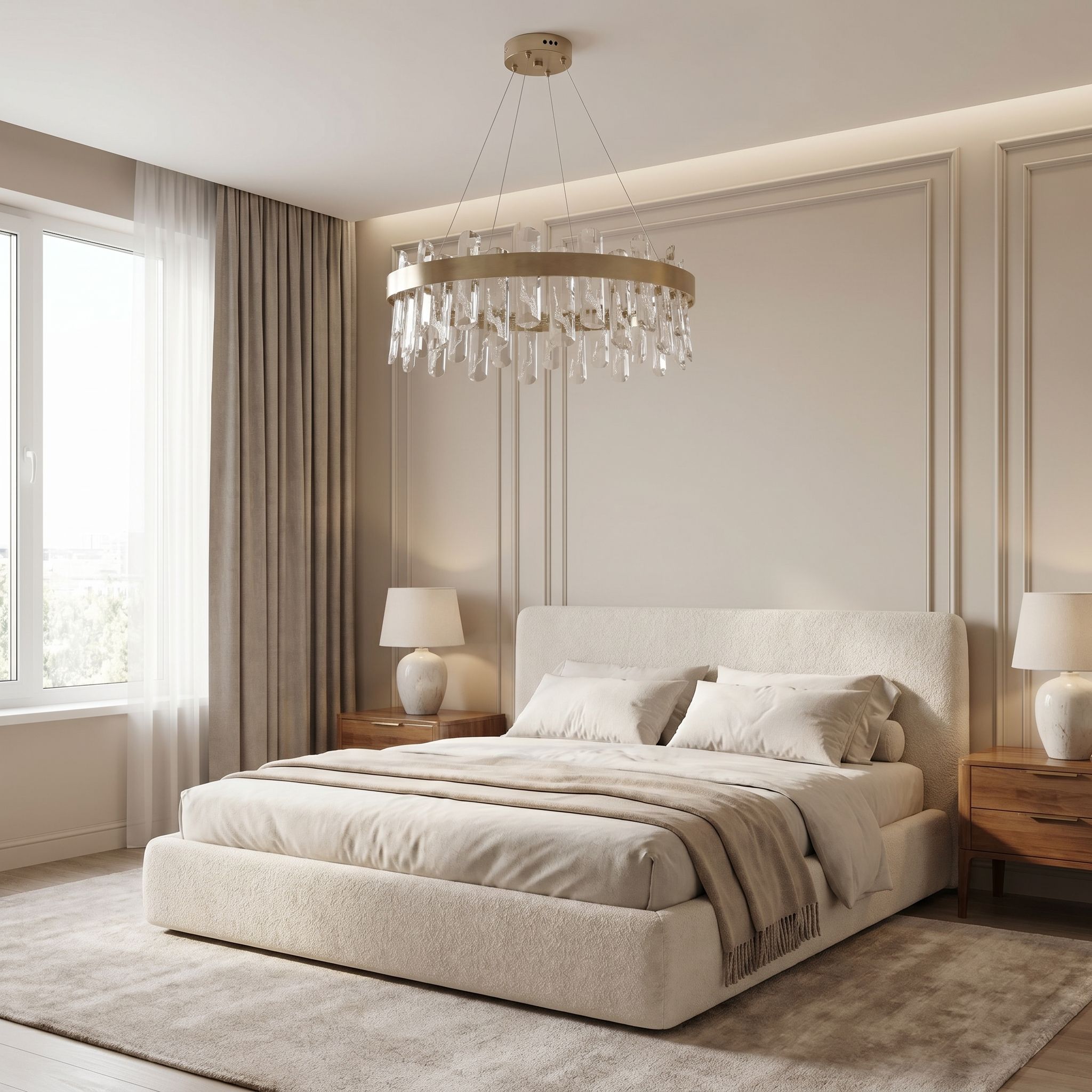 Toolight LED krištolinis pakabinamas šviestuvas SWE074-1CP 50cm Brushed Gold aprašymas - Prekės nuotrauka