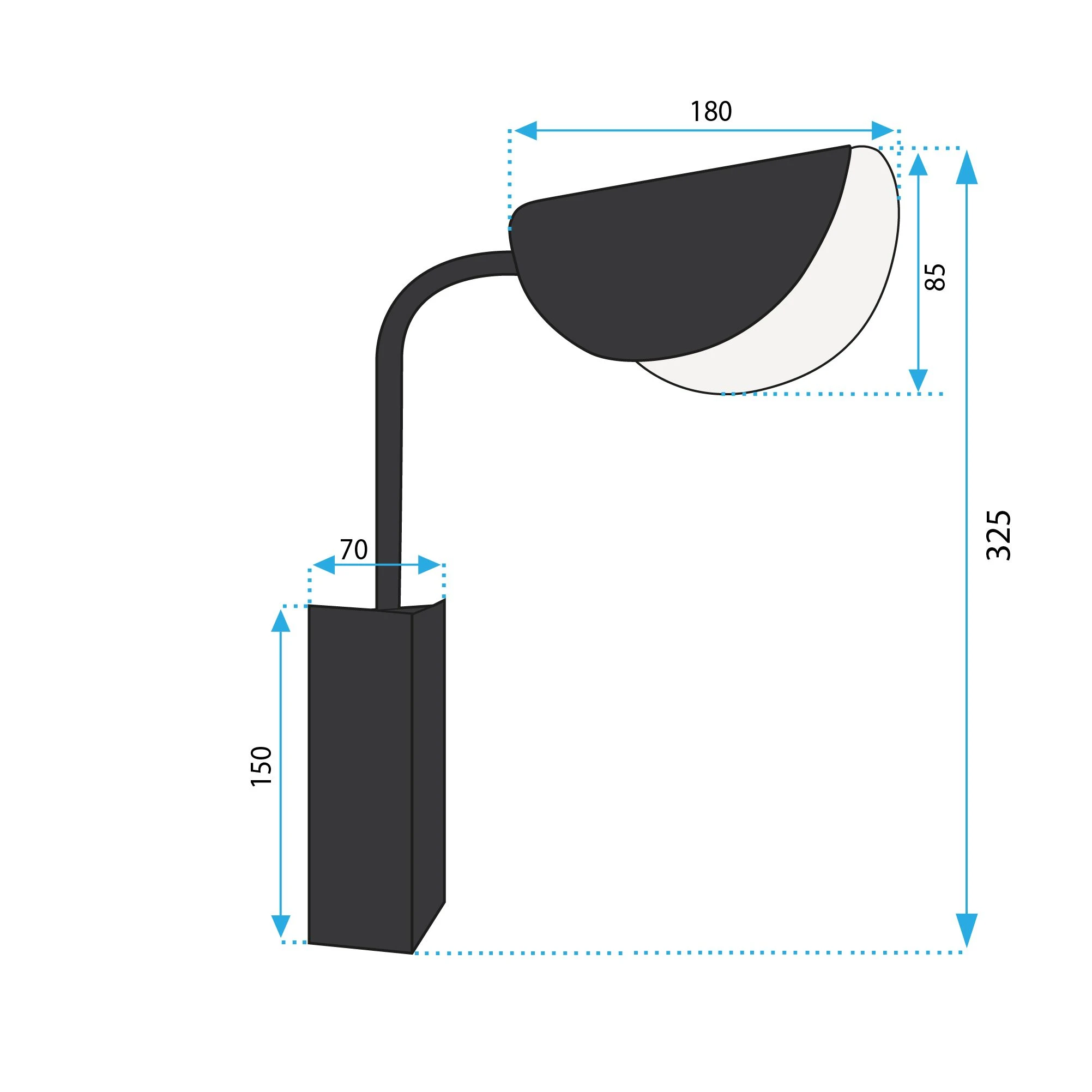 Sieninis šviestuvas Toolight LED SIENINĖ LAMPA APP1262-1W Juodas aprašymas - Prekės nuotrauka