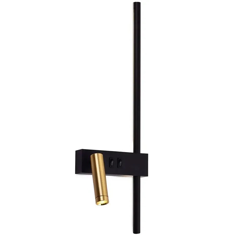 Sieninis šviestuvas Toolight LED SIENINĖ LAMPA APP1439-2-WLEFT Juodas GOLD aprašymas - Prekės nuotrauka