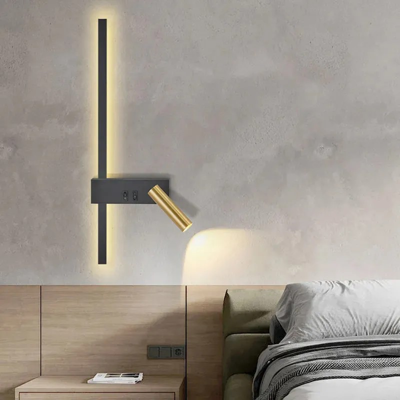 Sieninis šviestuvas Toolight LED SIENINĖ LAMPA APP1439-2-WLEFT Juodas GOLD aprašymas - Prekės nuotrauka