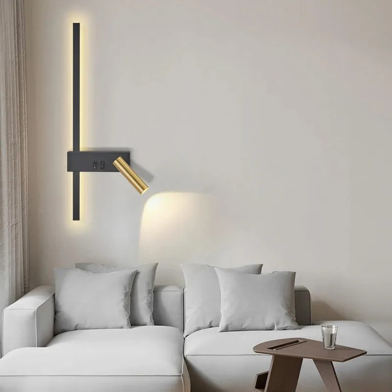 Sieninis šviestuvas Toolight LED SIENINĖ LAMPA APP1439-2-WLEFT Juodas GOLD aprašymas - Prekės nuotrauka