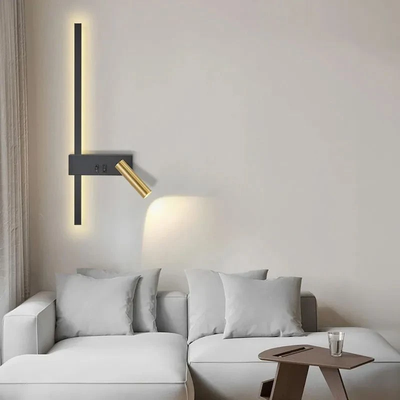Sieninis šviestuvas Toolight LED SIENINĖ LAMPA APP1439-W RIGHT Juodas GOLD aprašymas - Prekės nuotrauka