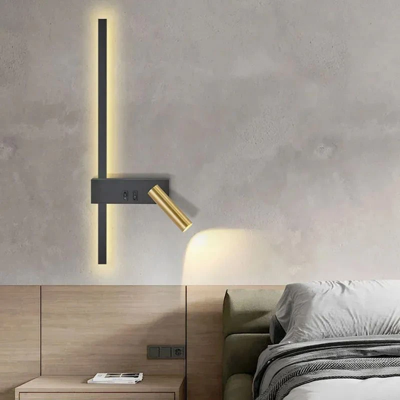 Sieninis šviestuvas Toolight LED SIENINĖ LAMPA APP1439-W RIGHT Juodas GOLD aprašymas - Prekės nuotrauka