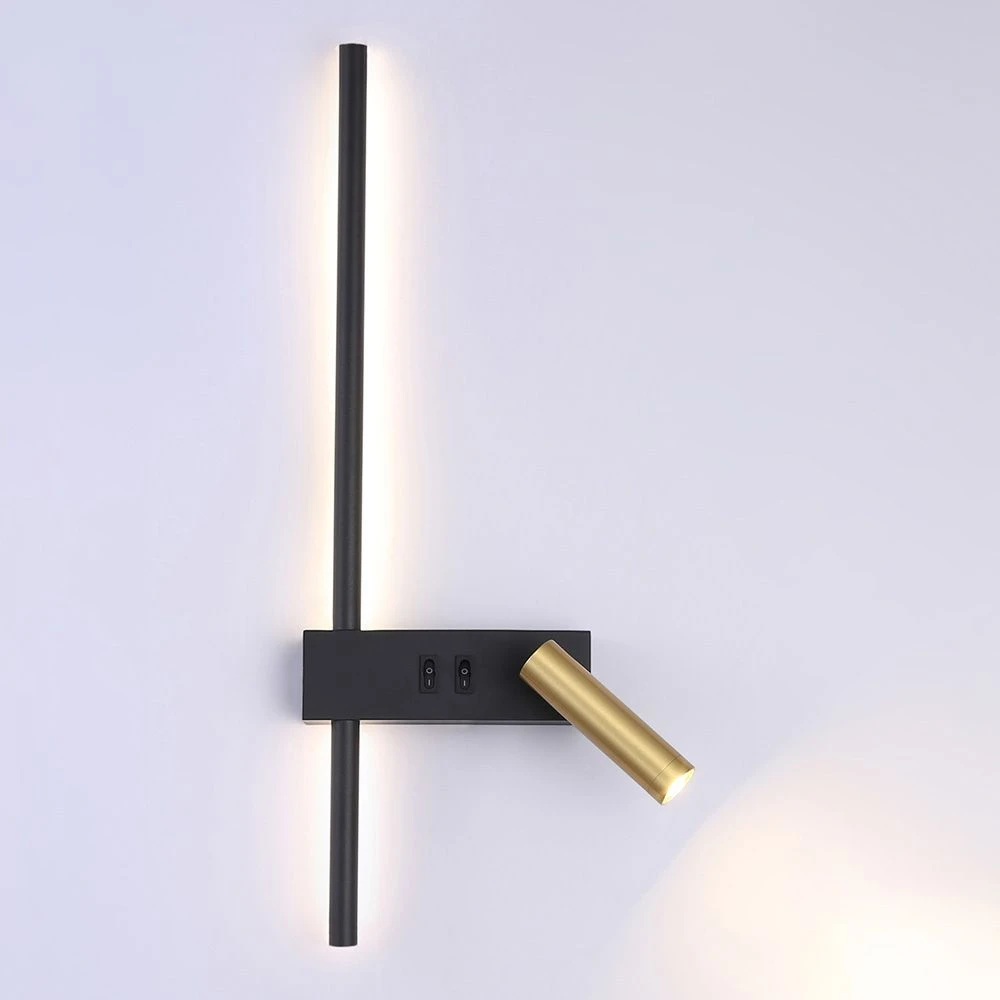 Sieninis šviestuvas Toolight LED SIENINĖ LAMPA APP1439-W RIGHT Juodas GOLD aprašymas - Prekės nuotrauka