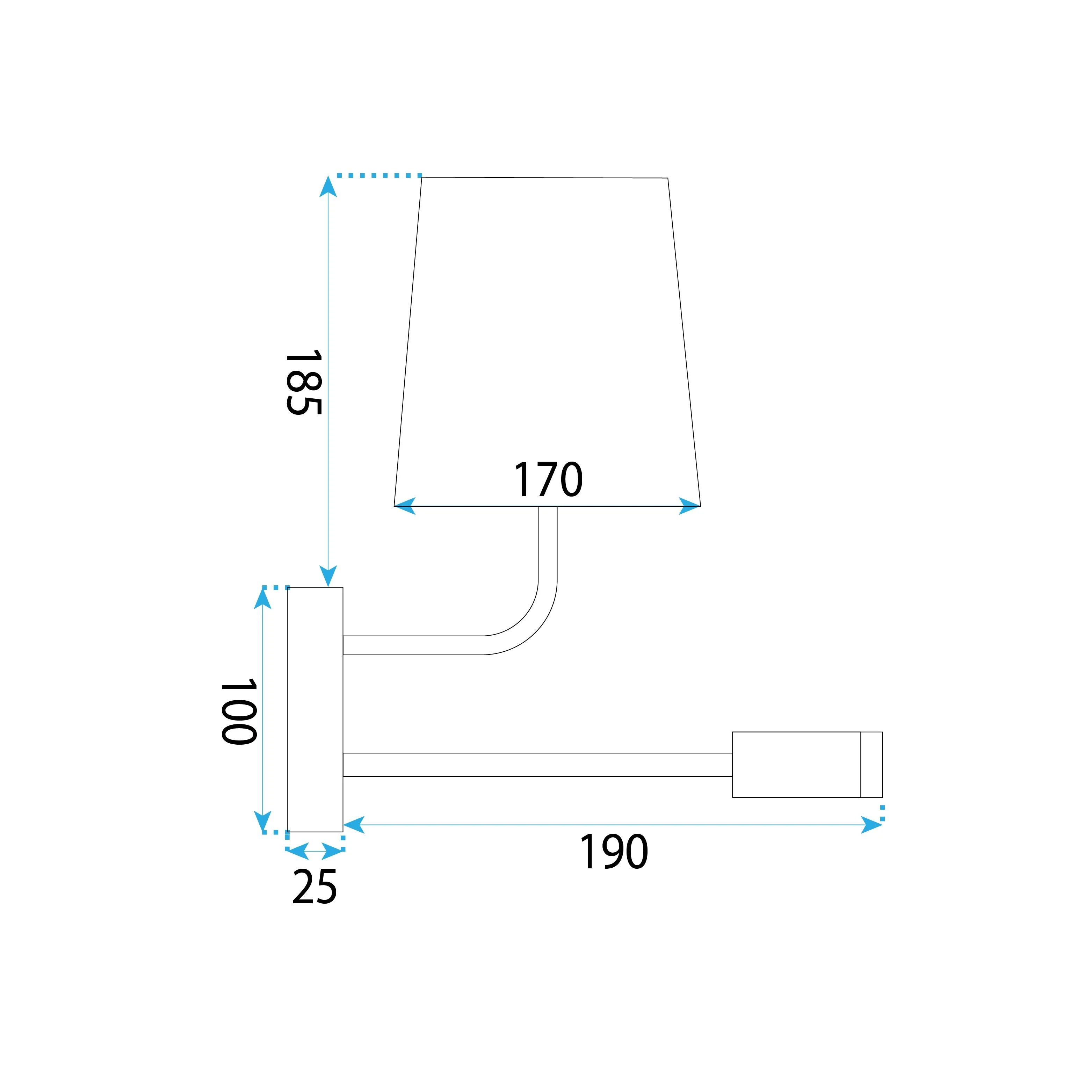 Toolight LED SIENINĖ LAMPA APP1610-2W Juodas aprašymas - Prekės nuotrauka