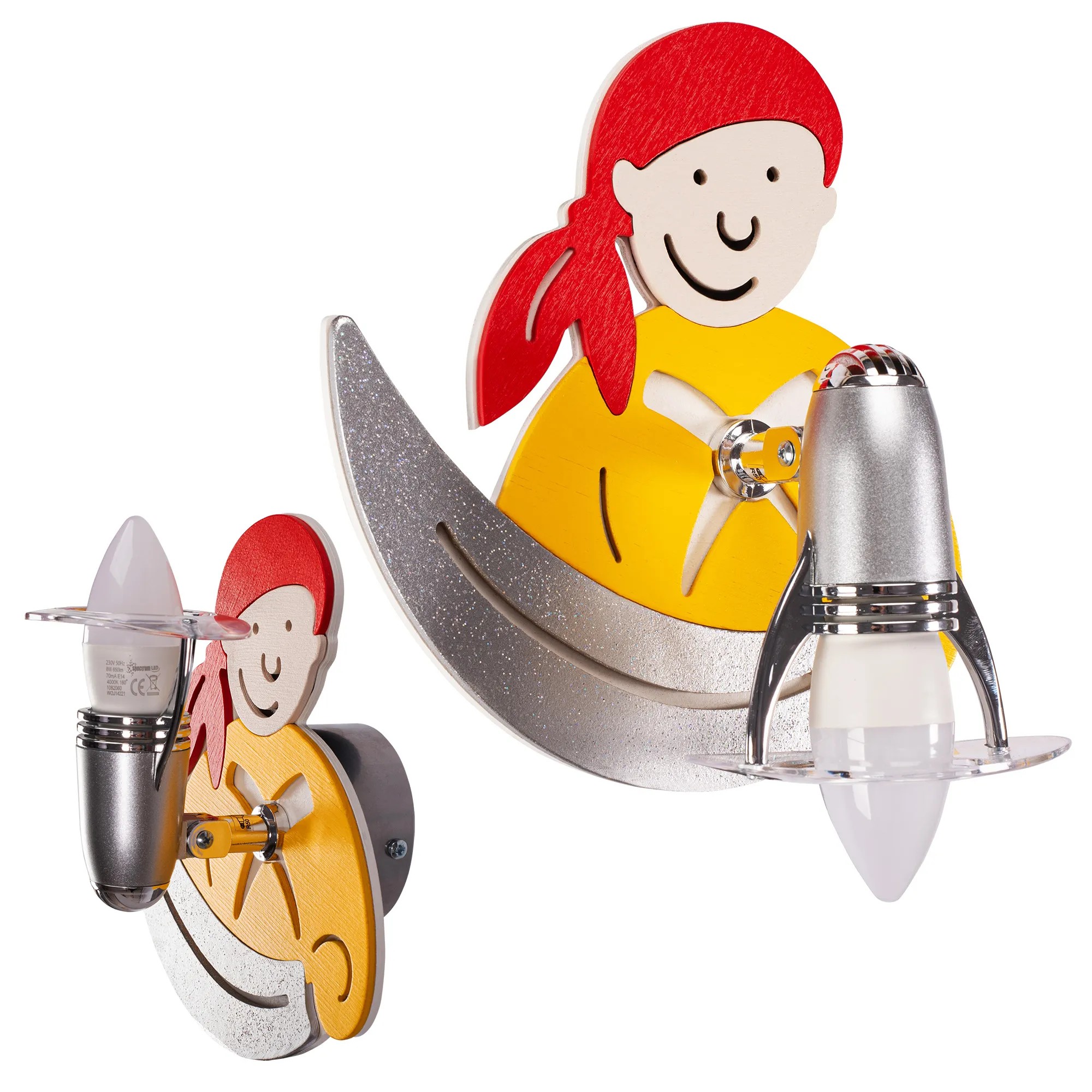 Sieninis šviestuvas Toolight LED SIENINĖ LAMPA PIRATE Geltonas 4717 aprašymas - Prekės nuotrauka