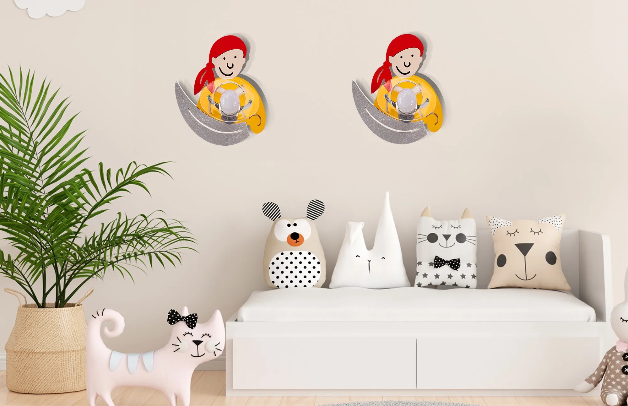 Sieninis šviestuvas Toolight LED SIENINĖ LAMPA PIRATE Geltonas 4717 aprašymas - Prekės nuotrauka