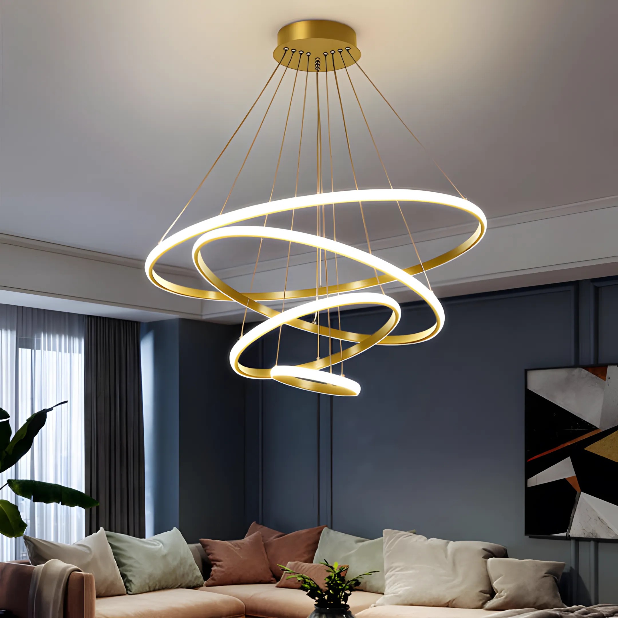 Toolight LHJ010-CP4 BRUSH GOLD pakabinamas šviestuvas aprašymas - Prekės nuotrauka