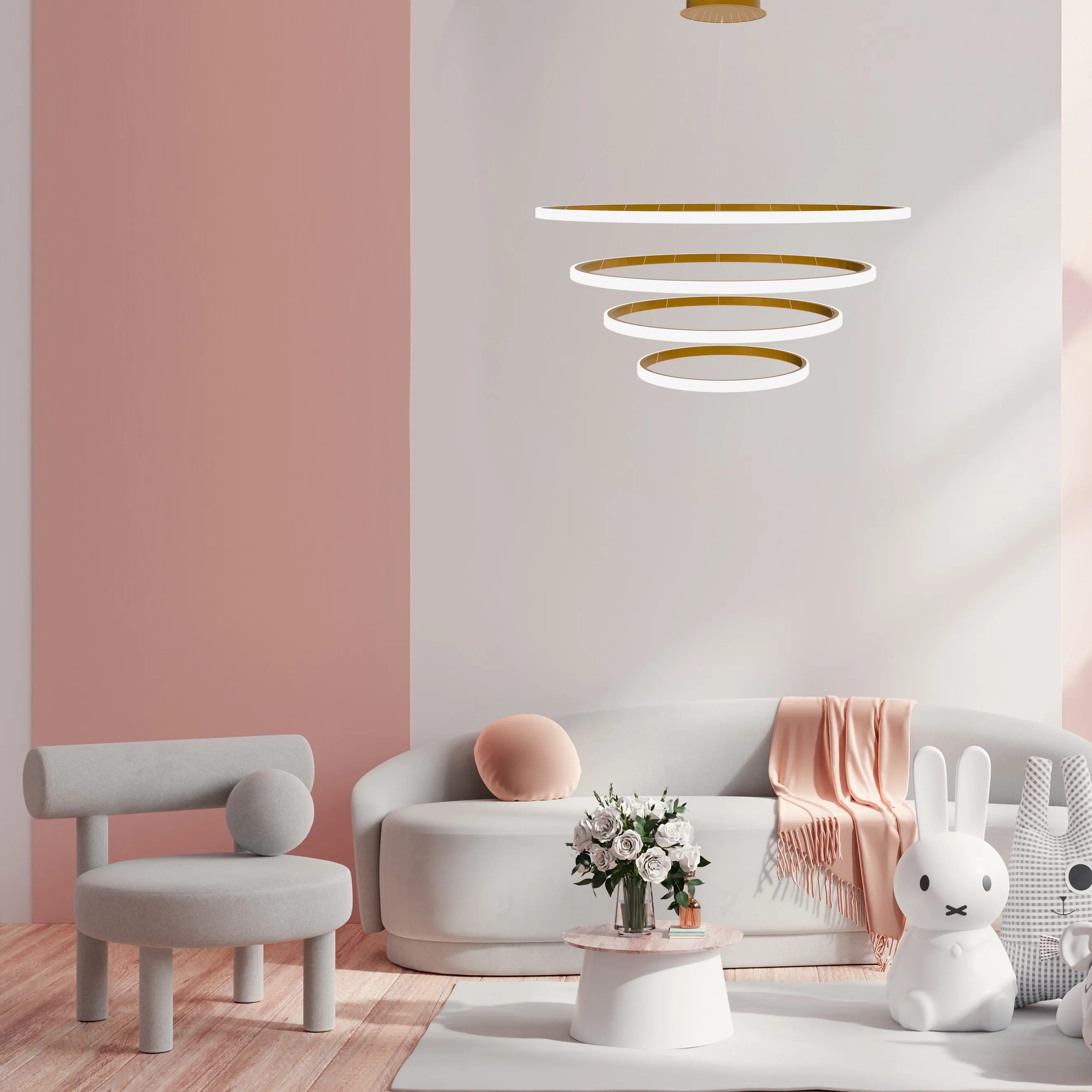 Toolight LHJ010-CP4 BRUSH GOLD pakabinamas šviestuvas aprašymas - Prekės nuotrauka