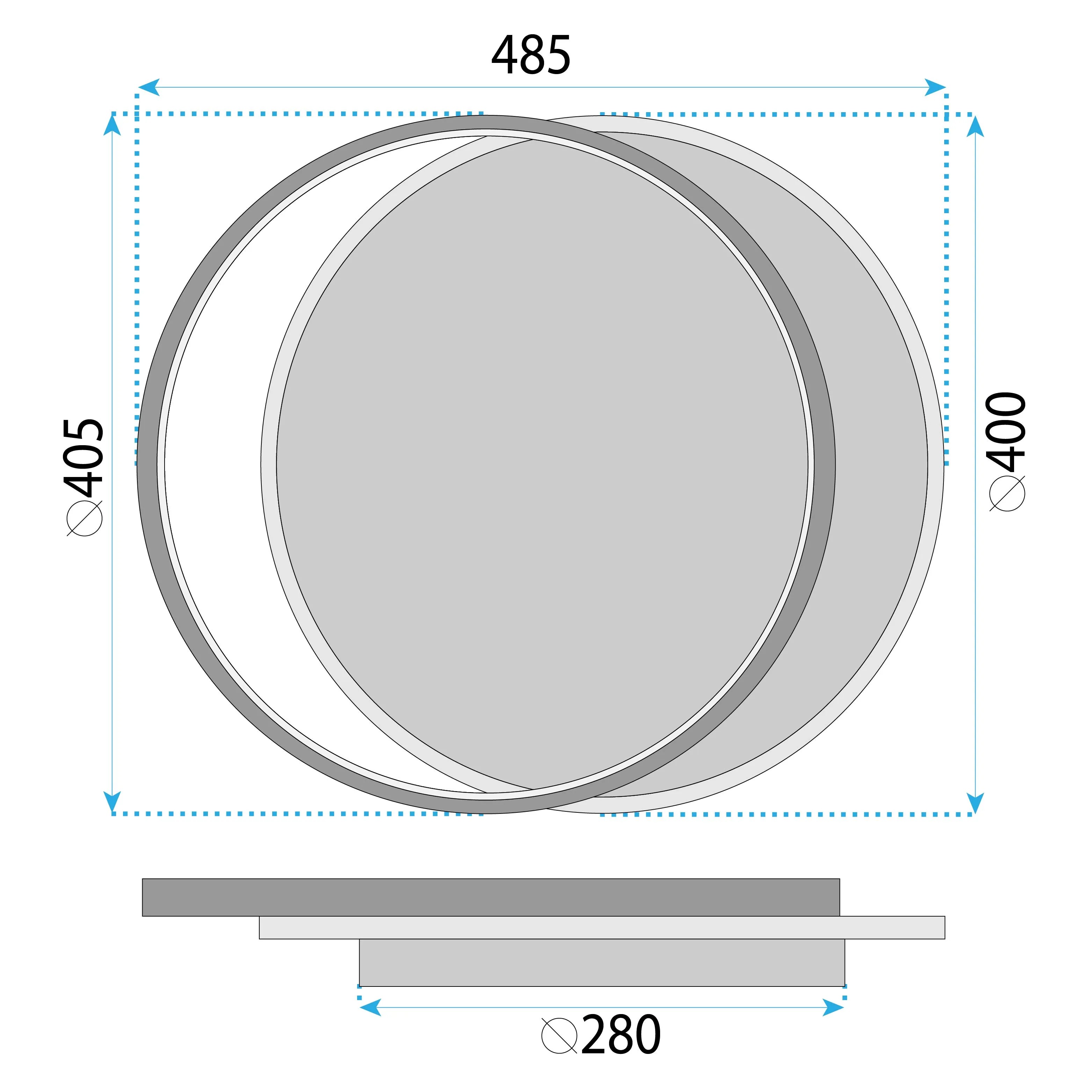 Sieninis šviestuvas Toolight LHJ076-C JUODA 40 CM LED lubinė lempa aprašymas - Prekės nuotrauka