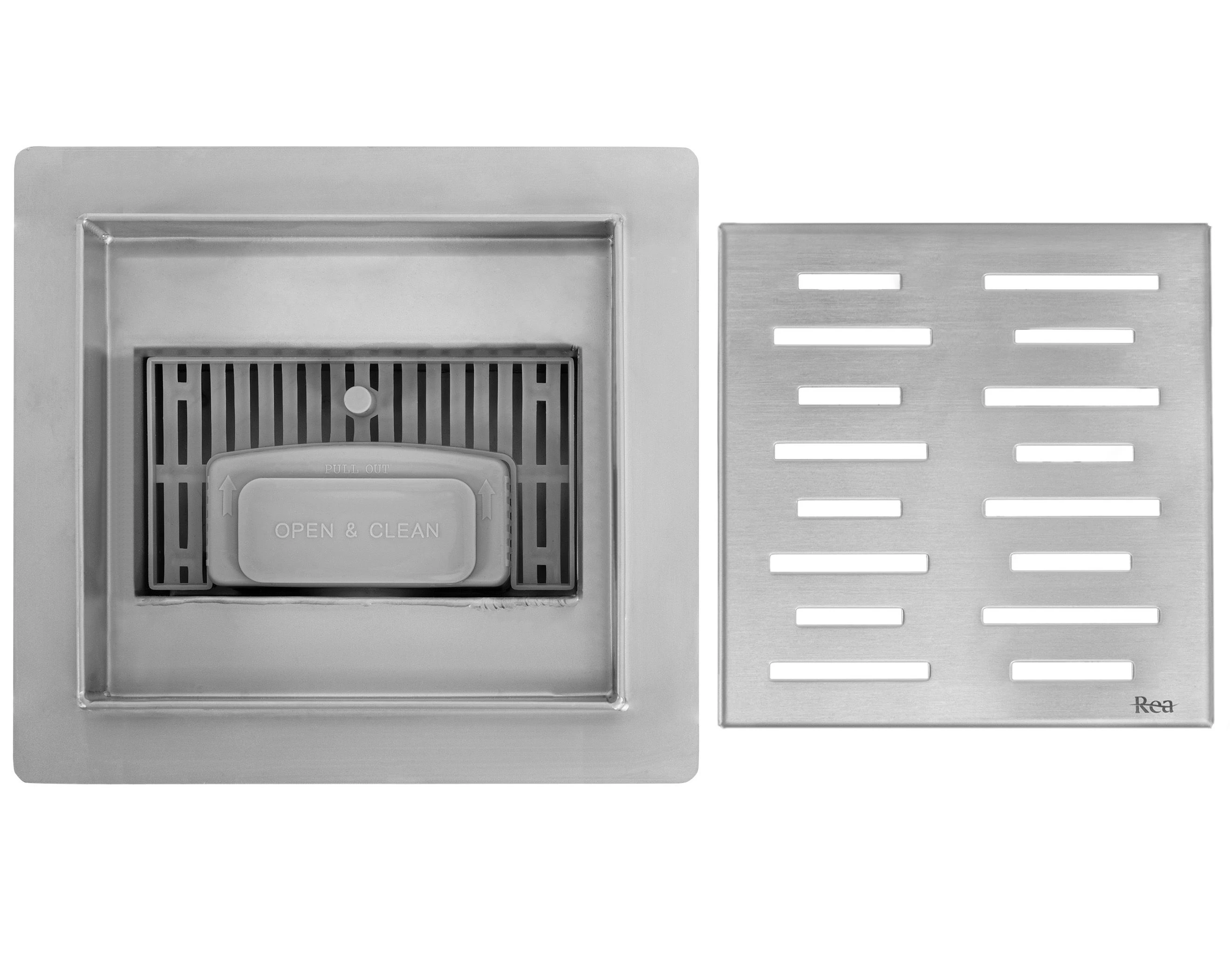 Linijinis nutekėjimas REA LINE 150x150 Nickel aprašymas - Prekės nuotrauka