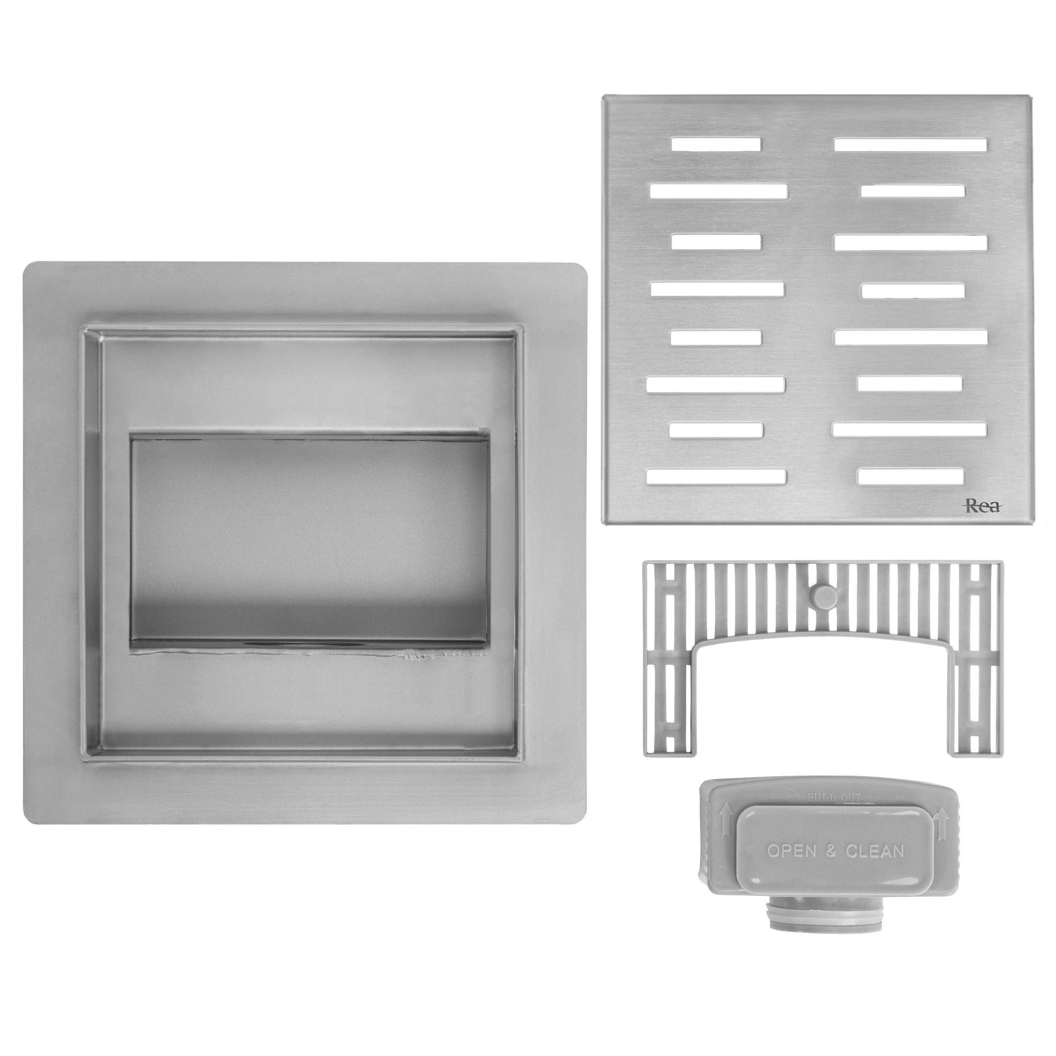 Linijinis nutekėjimas REA LINE 150x150 Nickel aprašymas - Prekės nuotrauka