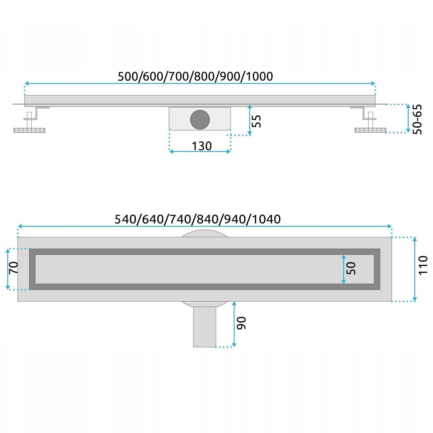 REA-G5809 / REA / NEOX PRO / LINEAR DRAIN 800 BRUSHED / aprašymas - Prekės nuotrauka