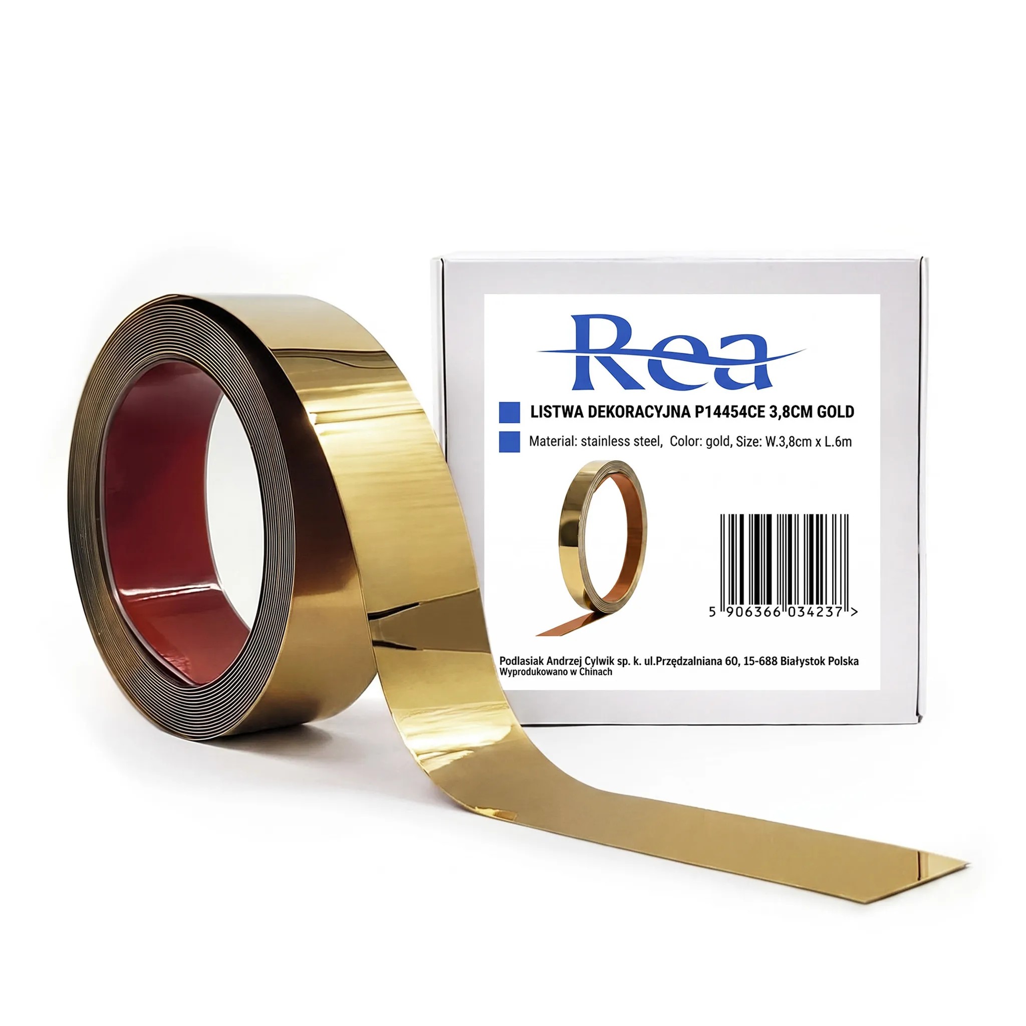 Lipni Dekoratyvinė Juostelė Rea P14454ca 3,8cm Gold aprašymas - Prekės nuotrauka