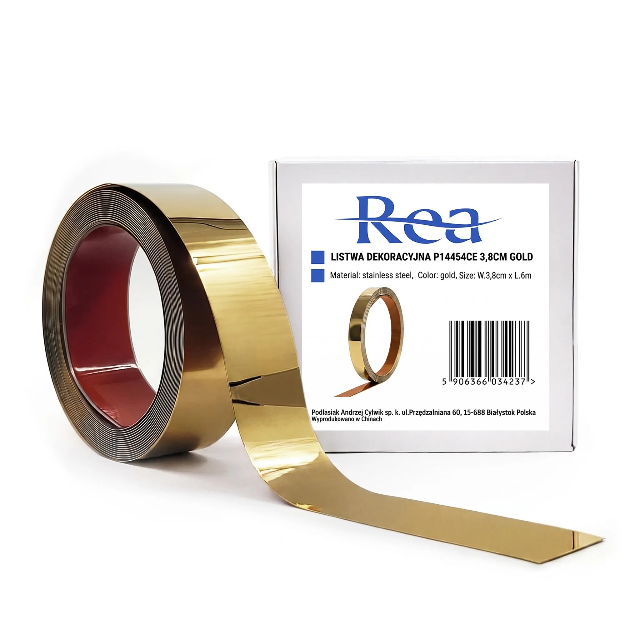 Lipni Dekoratyvinė Juostelė Rea P14454ca 3,8cm Gold aprašymas - Prekės nuotrauka