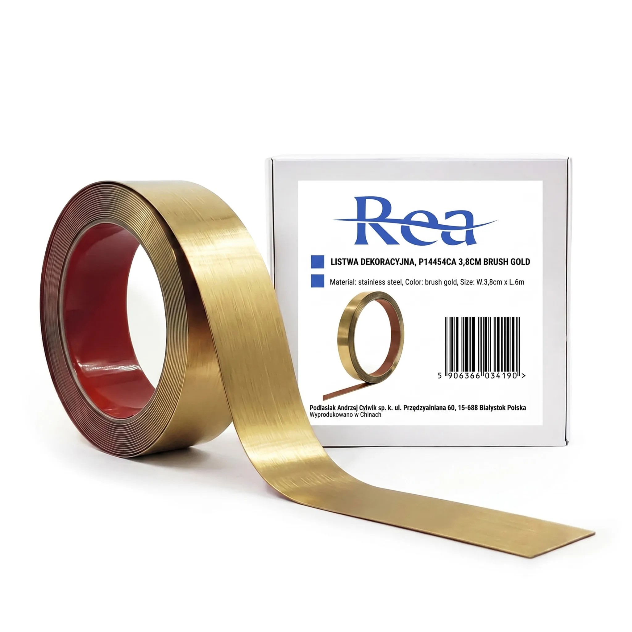 Lipni Dekoratyvinė Juostelė Rea P14454ca 3,8cm Gold aprašymas - Prekės nuotrauka