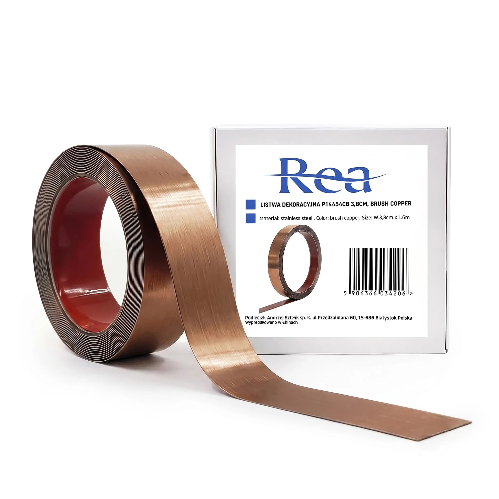 Lipni Dekoratyvinė Juostelė Rea P14454cb 3,8cm Copper aprašymas - Prekės nuotrauka