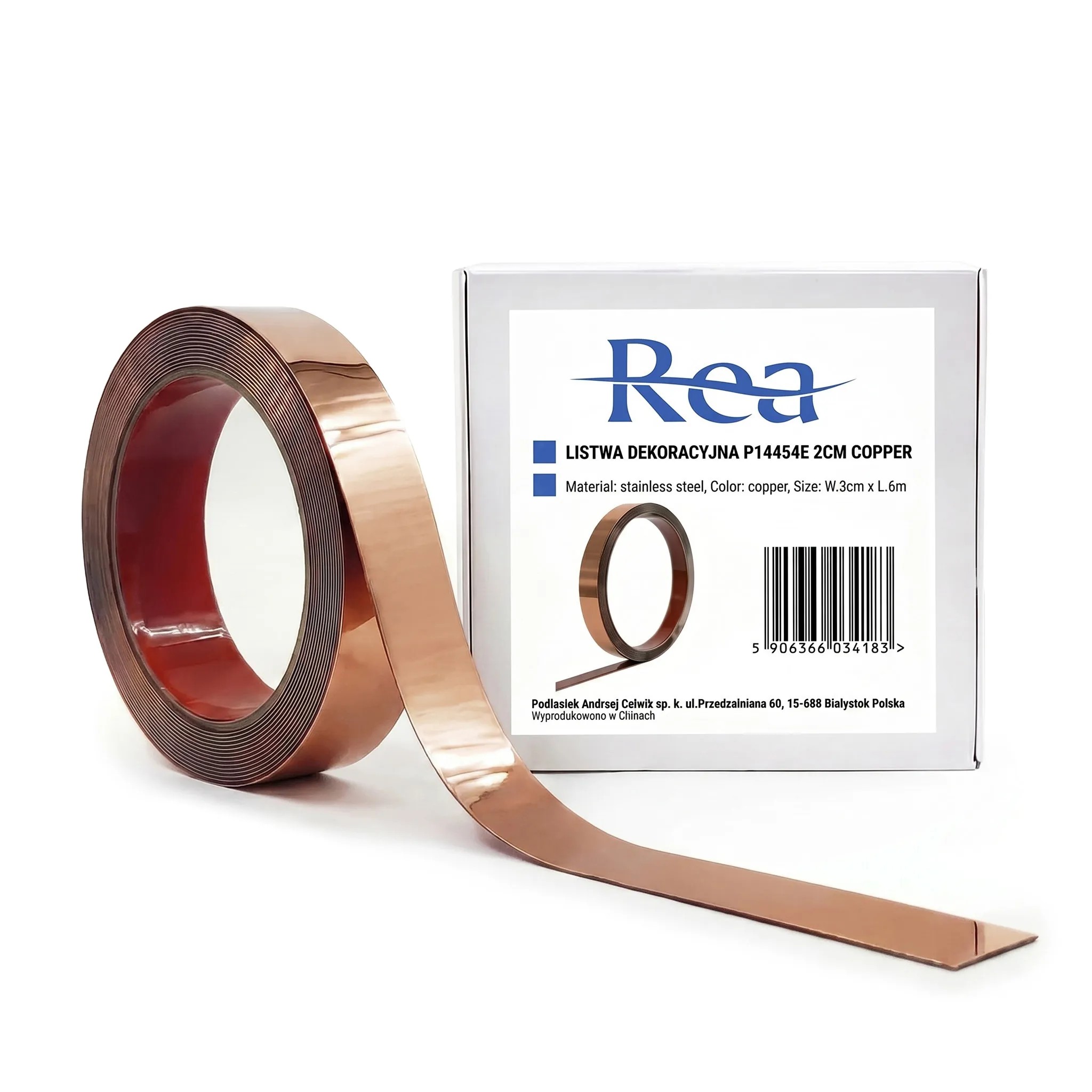 Lipni Dekoratyvinė Juostelė Rea P14454e 2cm Copper aprašymas - Prekės nuotrauka