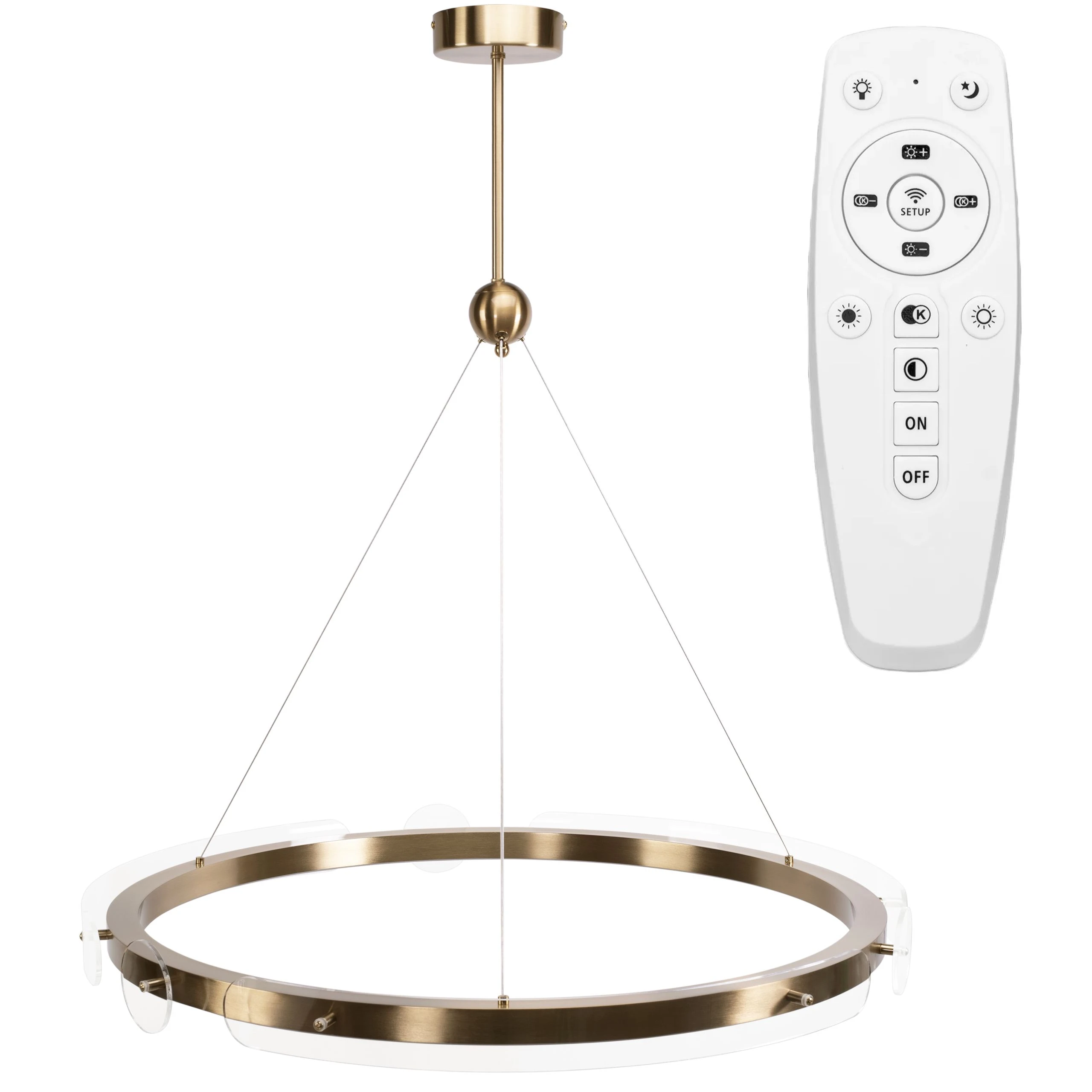 Lubinis šviestuvas Toolight Loop LED pakabinamas lubų šviestuvas APP1549-cp Gold + nuotolinio valdymo pultas aprašymas - Prekės nuotrauka