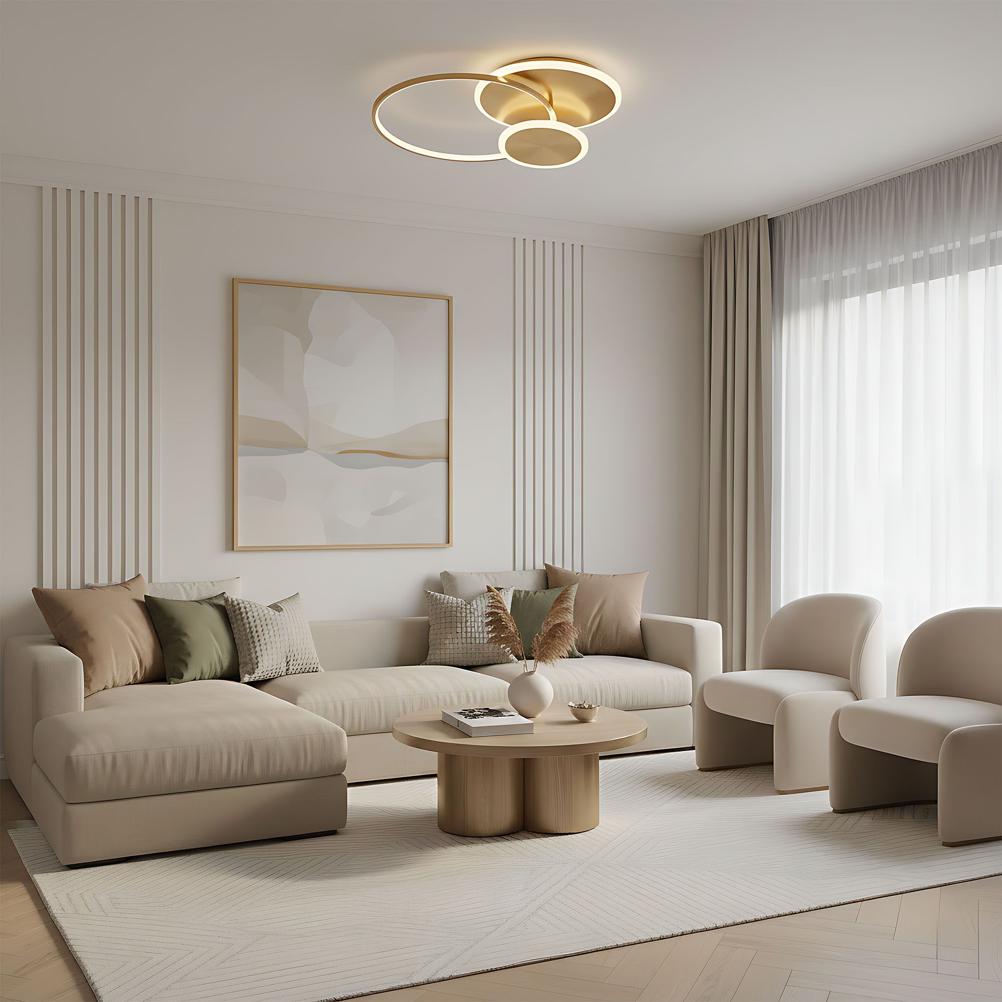 Lubinis šviestuvas Toolight Lubų Šviestuvas App1711-c Gold Led aprašymas - Prekės nuotrauka