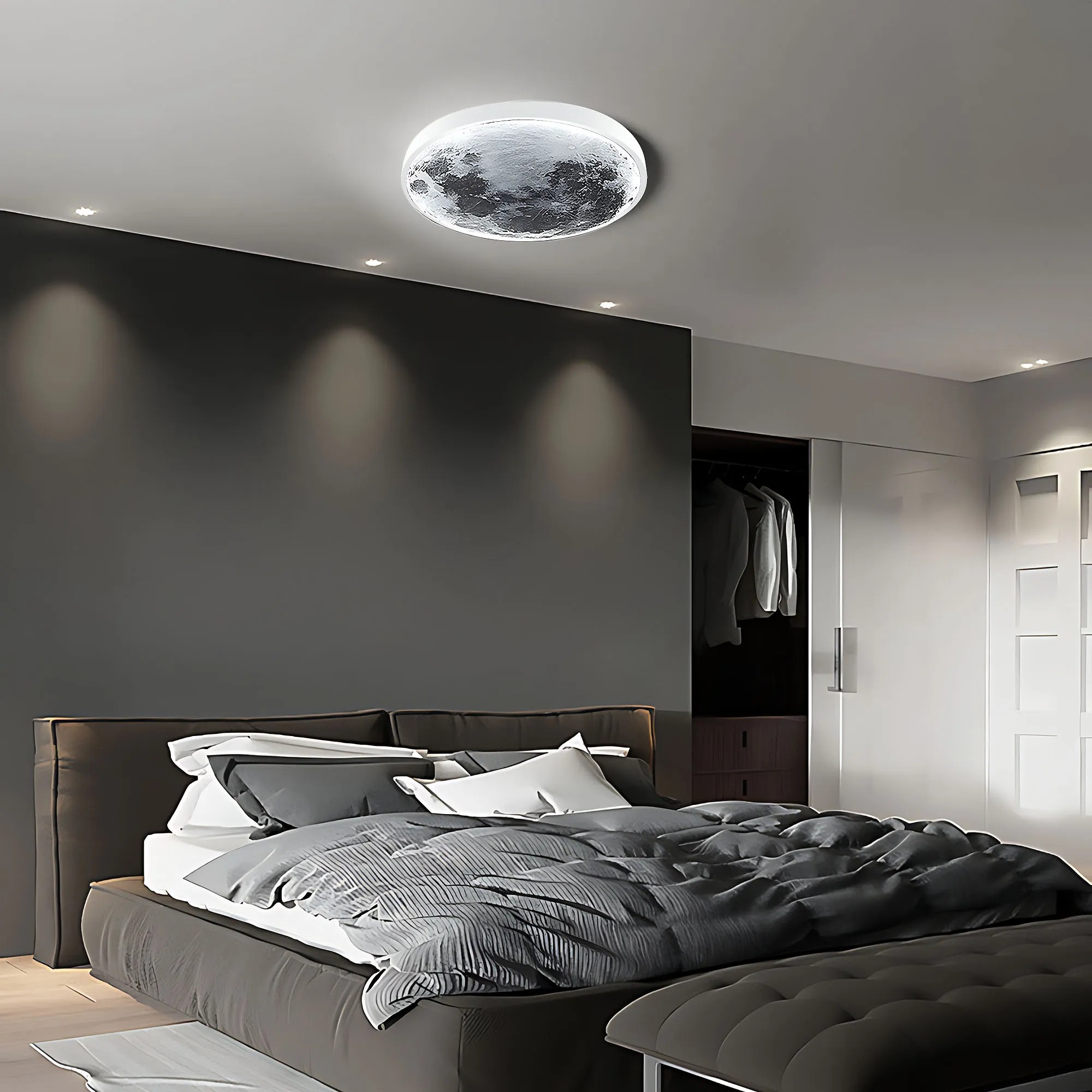 Lubinis šviestuvas Toolight Lubų šviestuvas APP1806-CW Moon LED Baltas aprašymas - Prekės nuotrauka