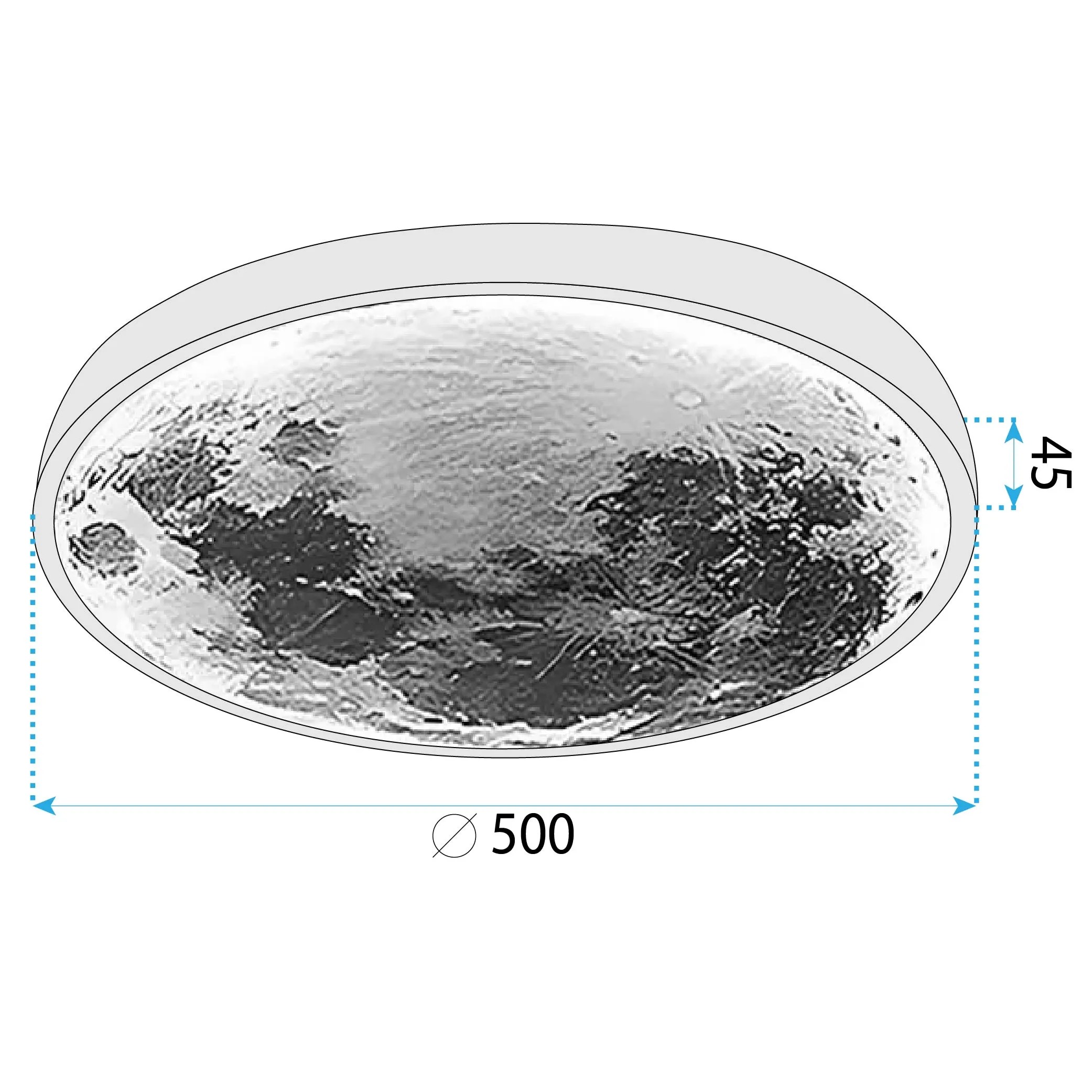 Lubinis šviestuvas Toolight Lubų šviestuvas APP1806-CW Moon LED Baltas aprašymas - Prekės nuotrauka