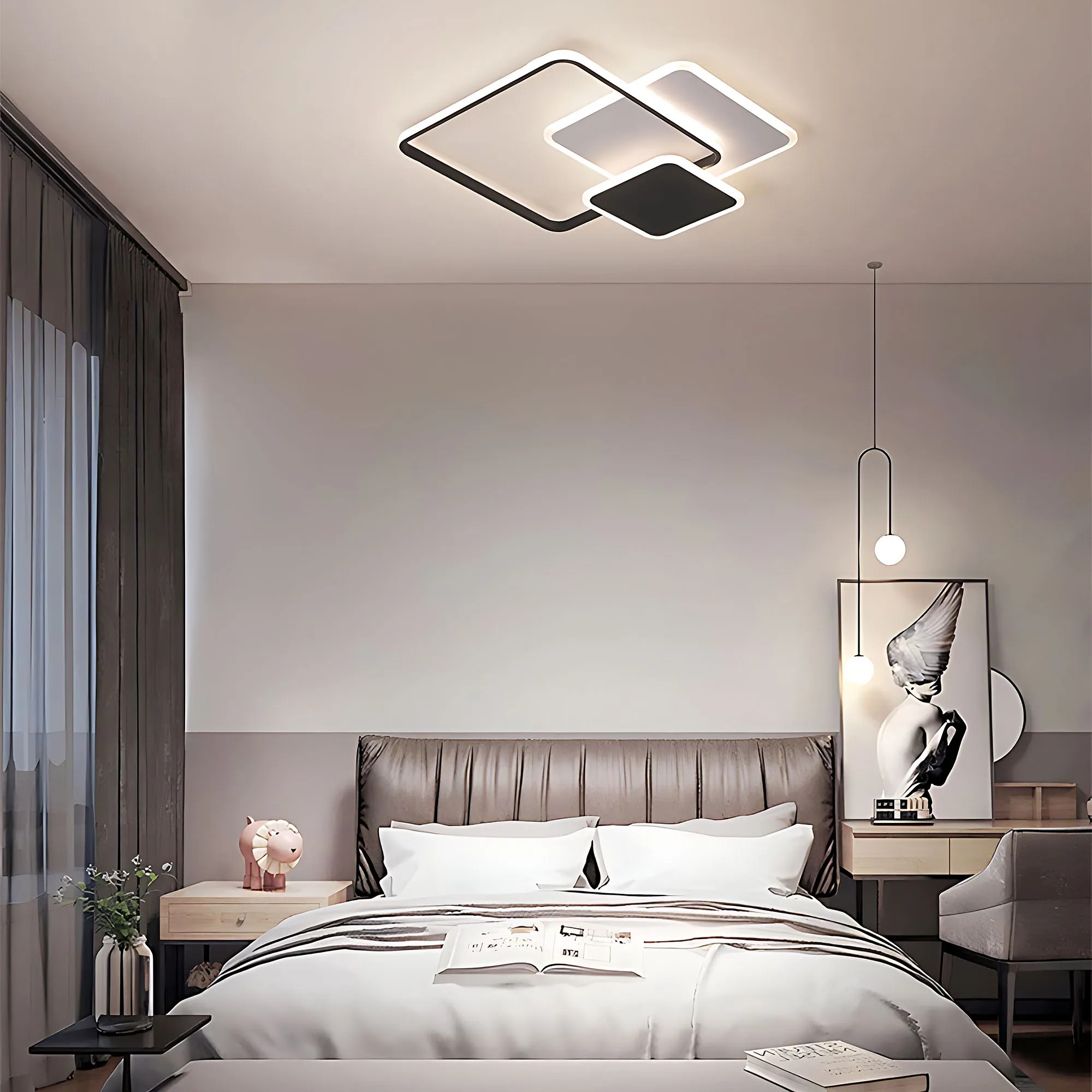 Sieninis šviestuvas Toolight Lubų šviestuvas LHJ079-C Juodas/Baltas LED aprašymas - Prekės nuotrauka