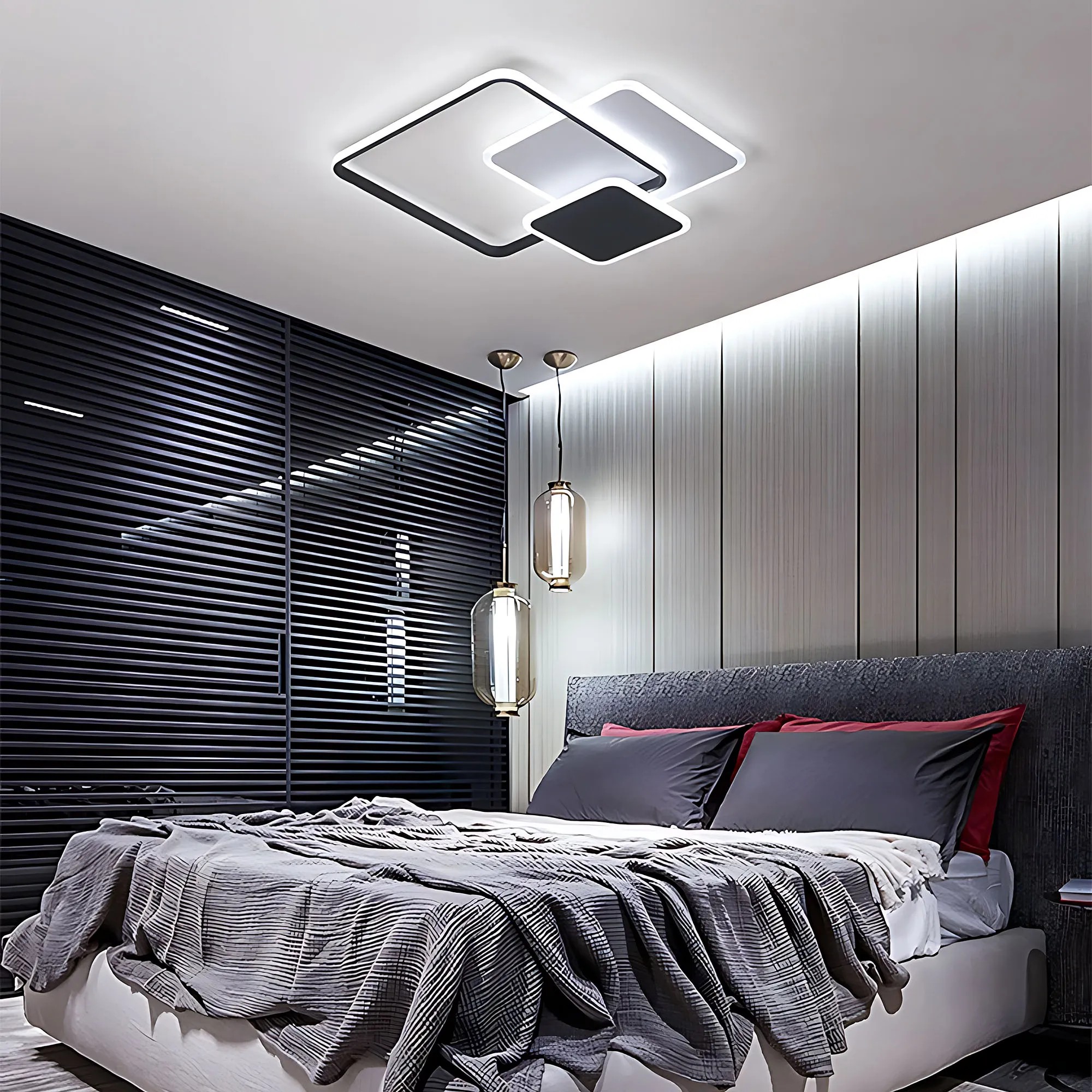 Sieninis šviestuvas Toolight Lubų šviestuvas LHJ079-C Juodas/Baltas LED aprašymas - Prekės nuotrauka