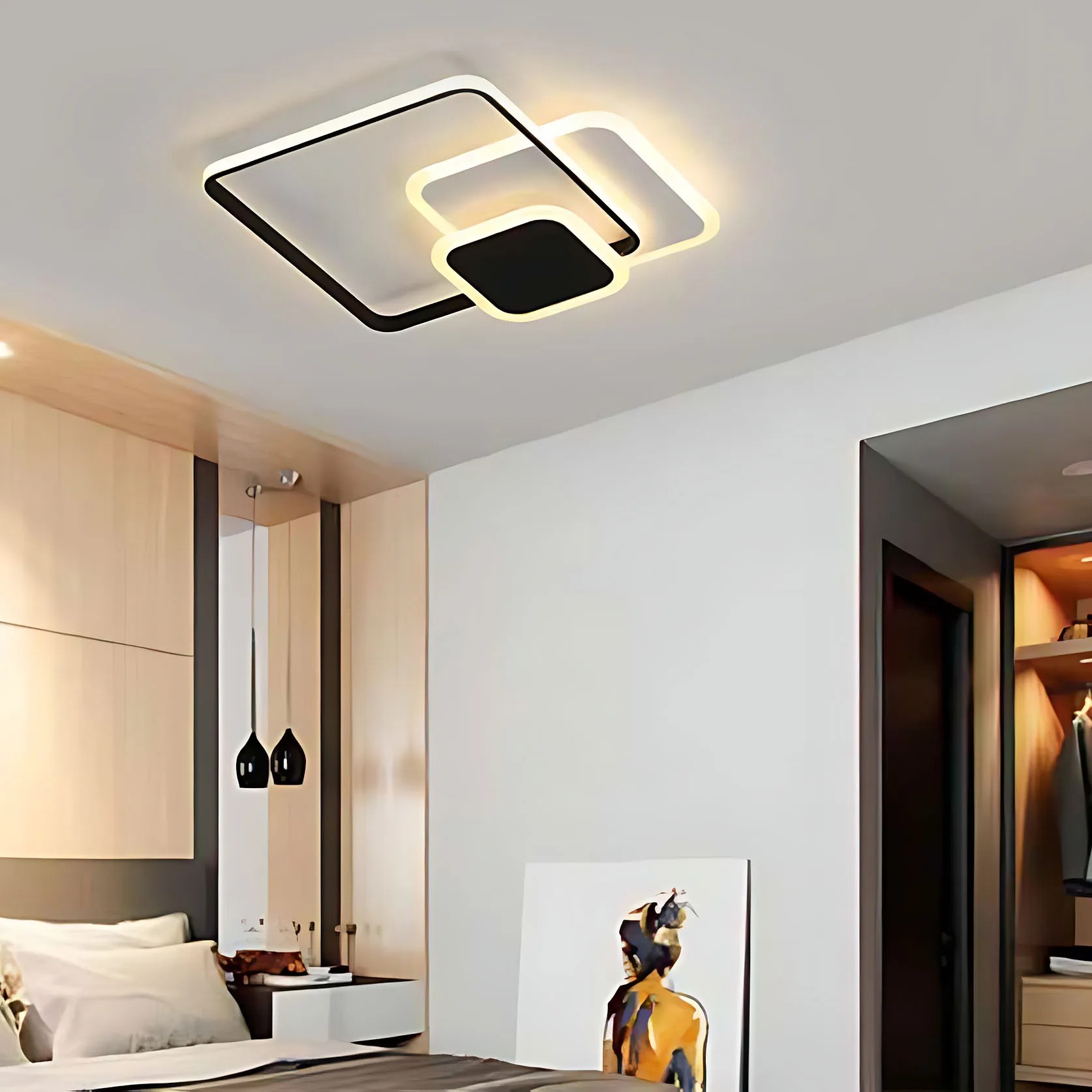 Sieninis šviestuvas Toolight Lubų šviestuvas LHJ079-C Juodas/Baltas LED aprašymas - Prekės nuotrauka