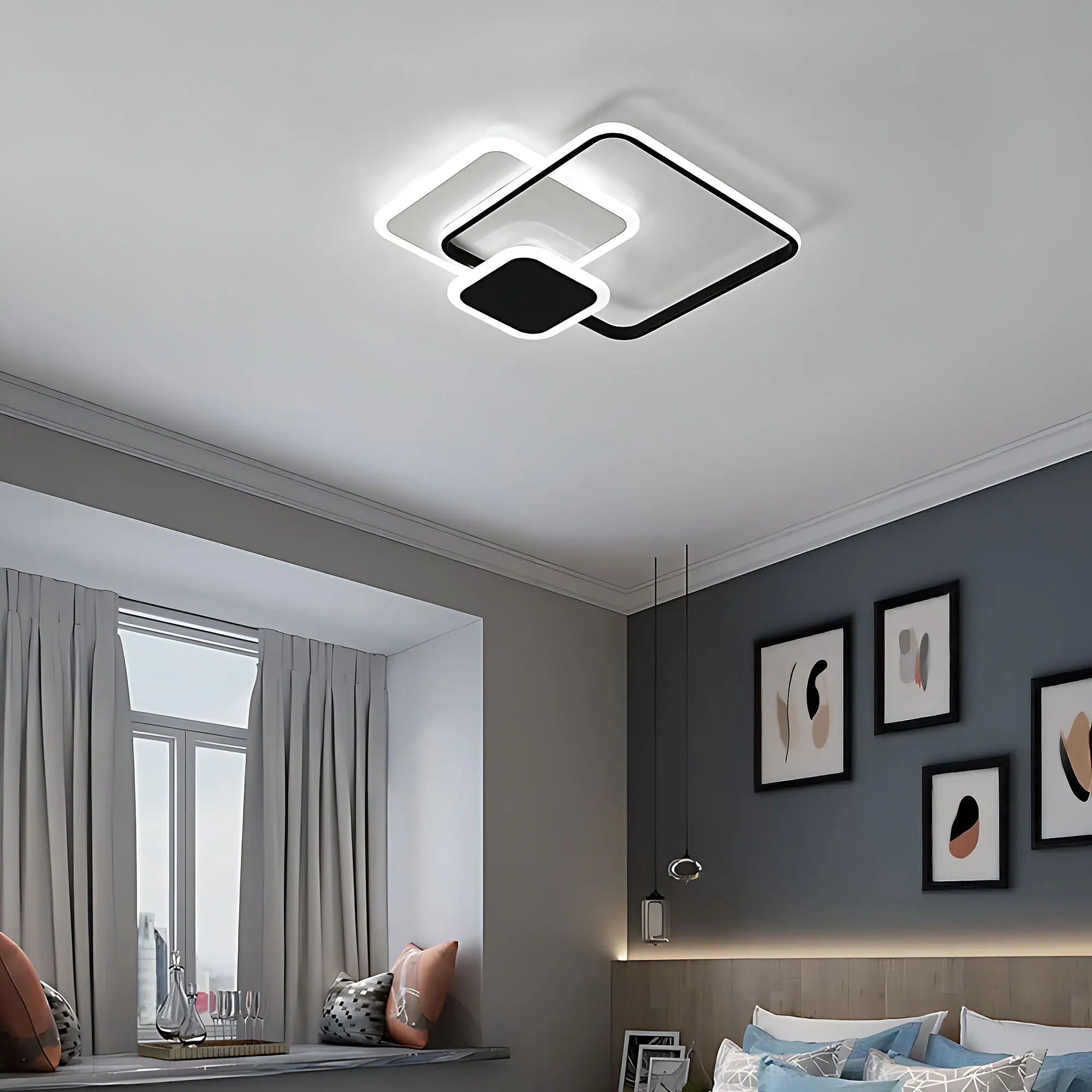 Sieninis šviestuvas Toolight Lubų šviestuvas LHJ079-C Juodas/Baltas LED aprašymas - Prekės nuotrauka