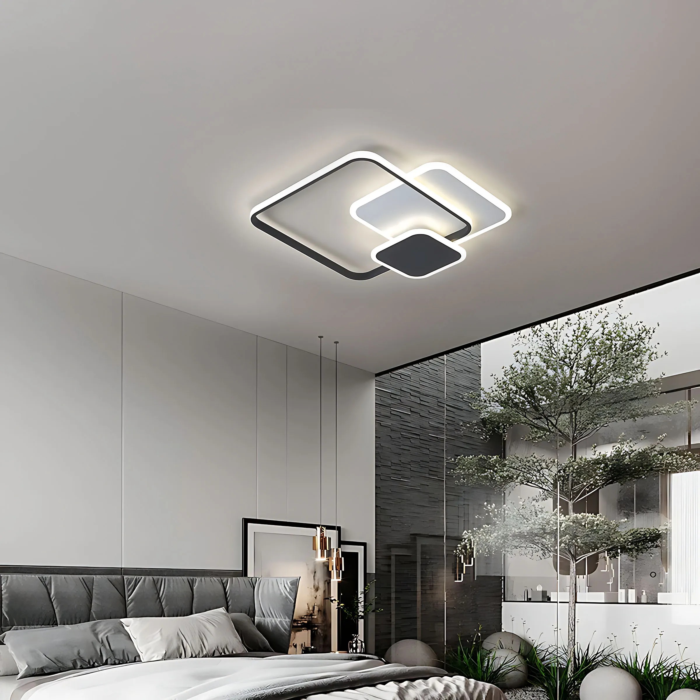 Sieninis šviestuvas Toolight Lubų šviestuvas LHJ079-C Juodas/Baltas LED aprašymas - Prekės nuotrauka