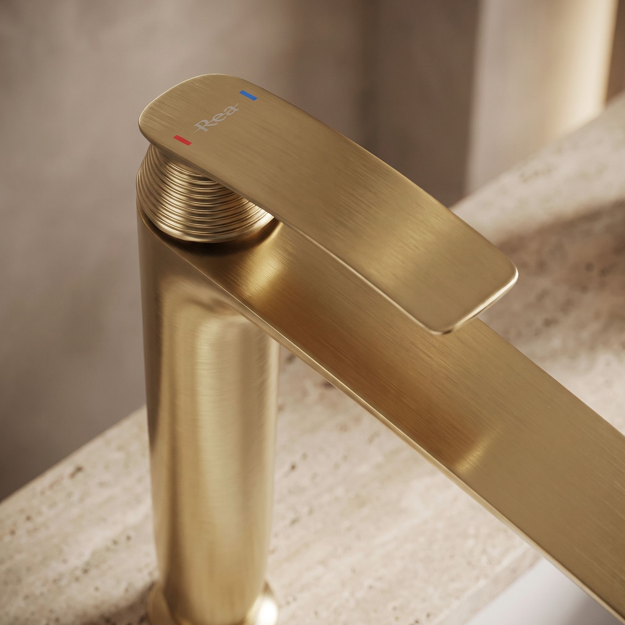 Maišytuvas Praustuvui Premium Rea Como Gold High aprašymas - Prekės nuotrauka