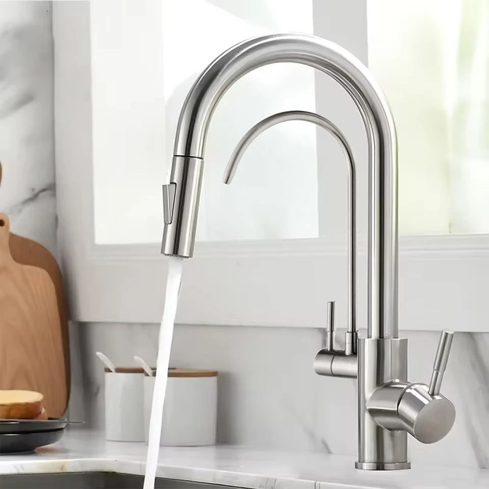 Maišytuvas virtuvės Rea Eco Fresh BRUSH NICKEL aprašymas - Prekės nuotrauka