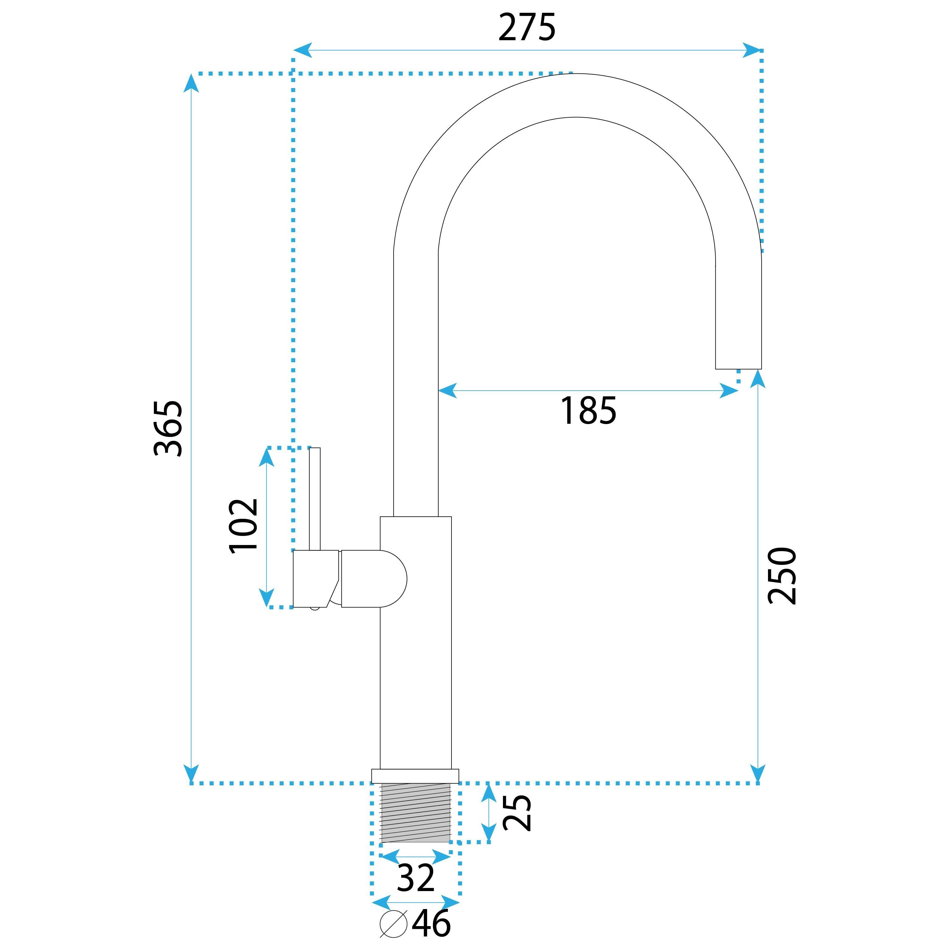 Maišytuvas virtuvės REA Rivo Nickel aprašymas - Prekės nuotrauka