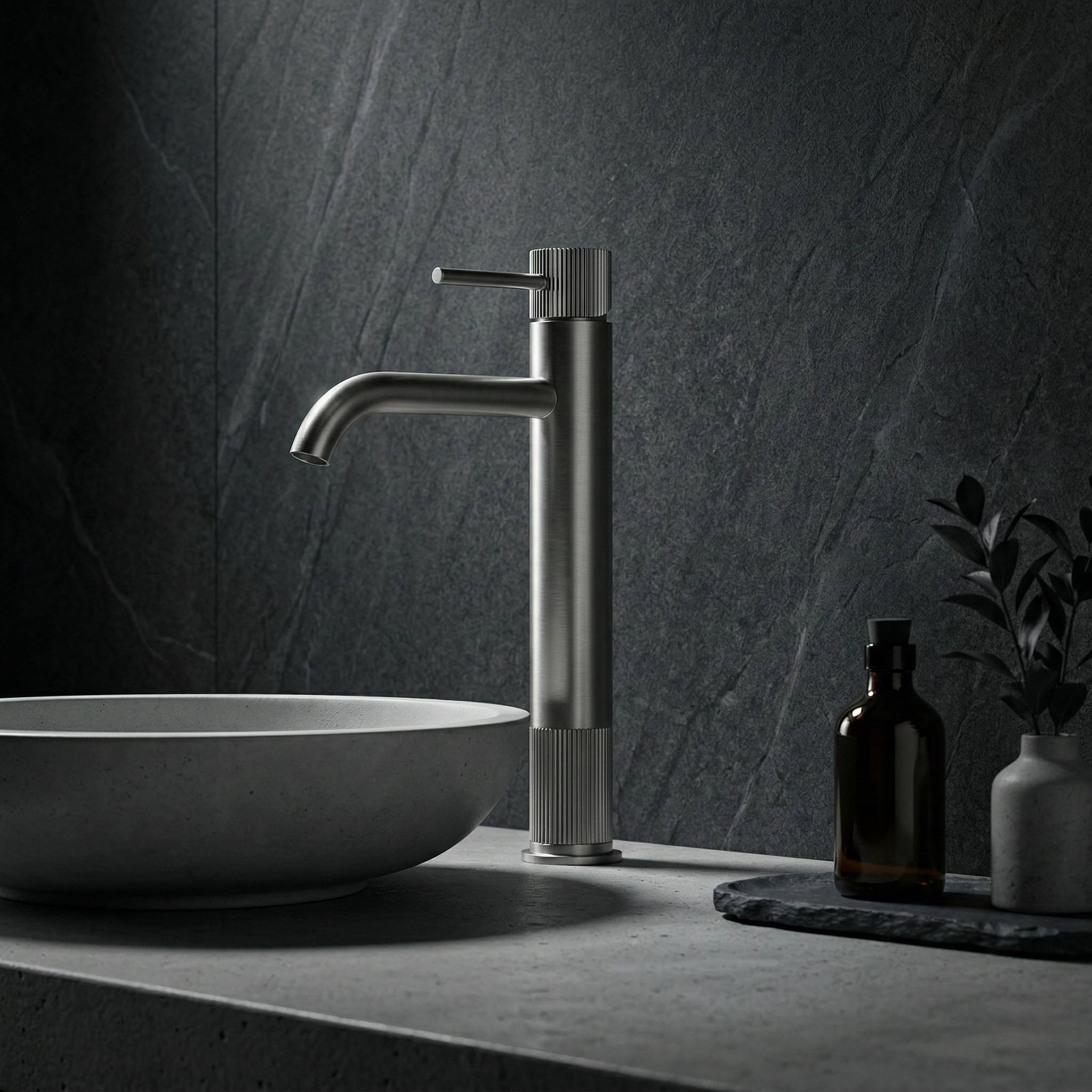 Maišytuvas vonios kambario Rea Lungo Stripe Nickel aprašymas - Prekės nuotrauka