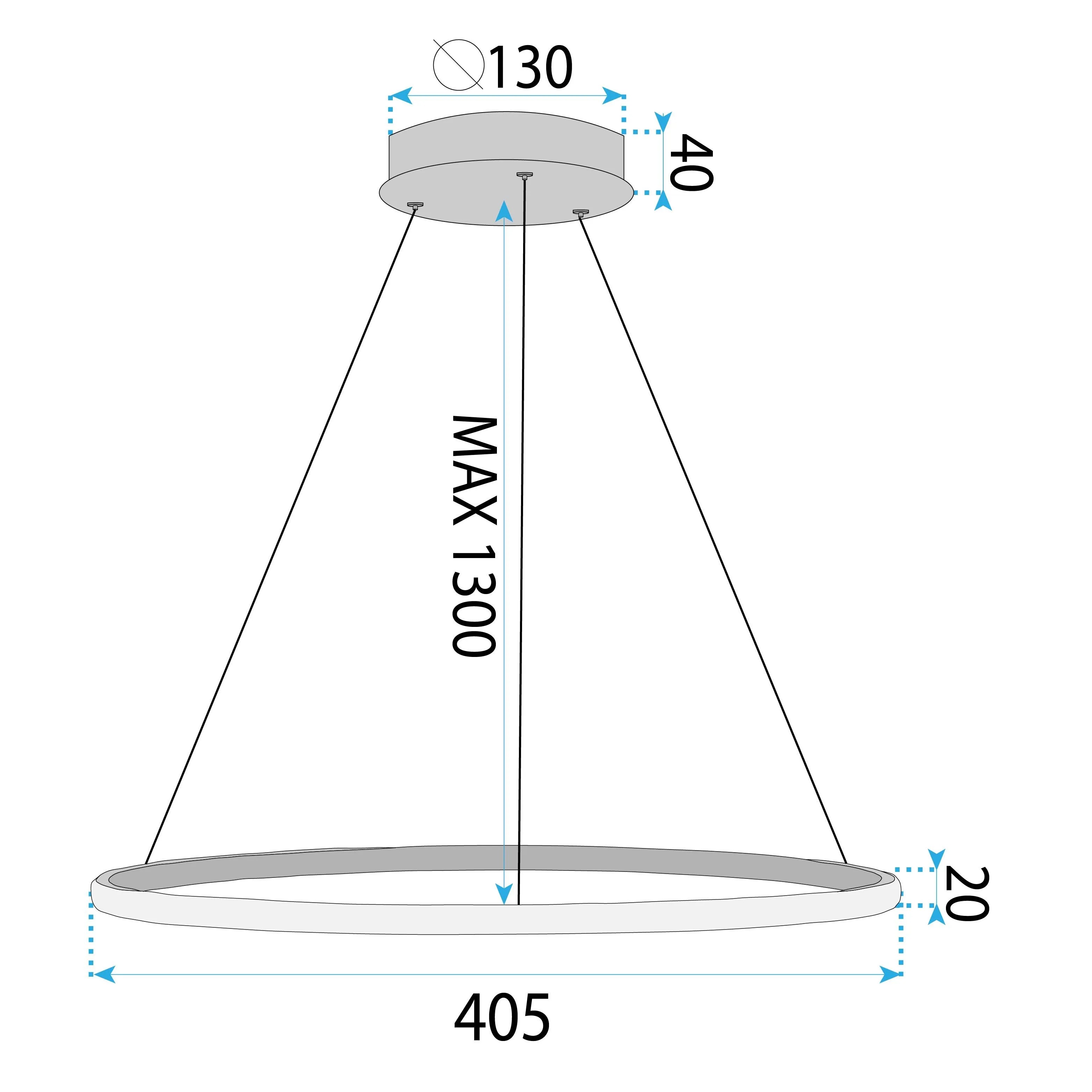 Pakabinamas šviestuvas Toolight Pakabinama lempa LHJ001-CP 40 cm GOLD aprašymas - Prekės nuotrauka