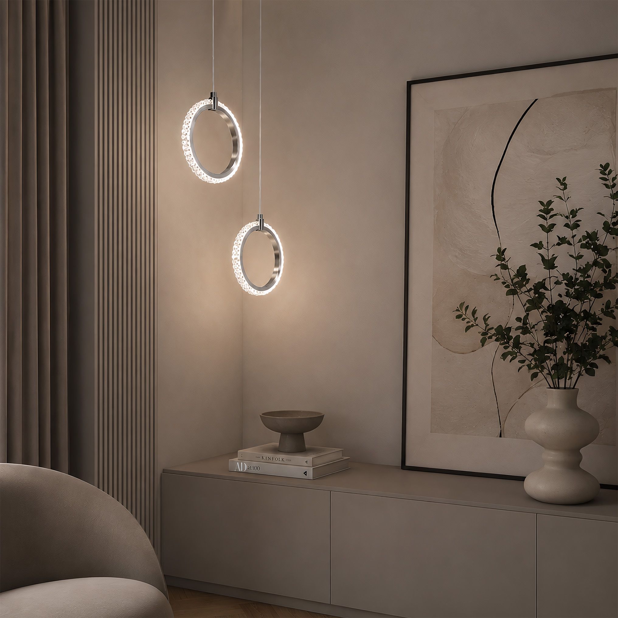 Pakabinamas šviestuvas Toolight Pakabinamas LED šviestuvas LHJ126-W Chromas aprašymas - Prekės nuotrauka