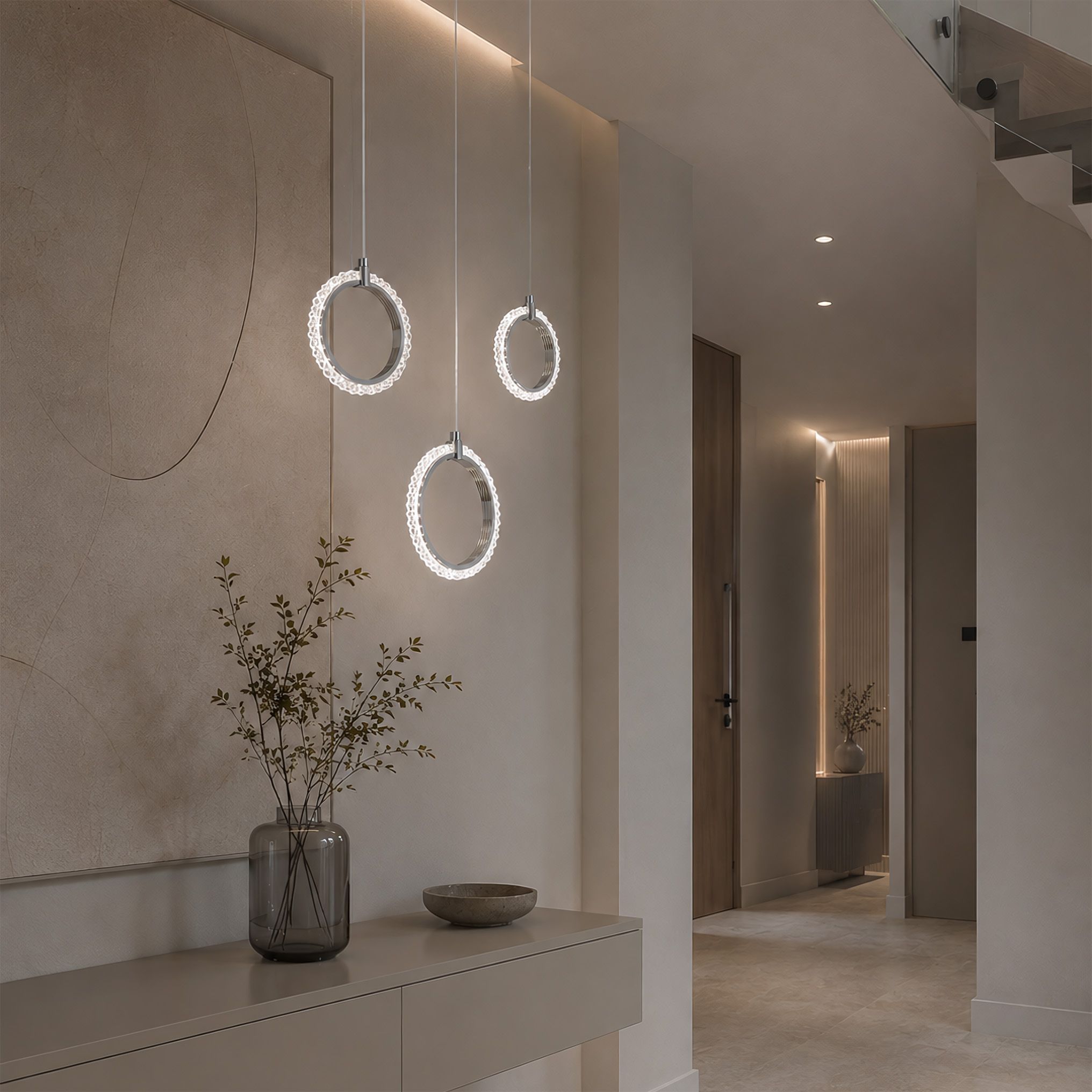 Pakabinamas šviestuvas Toolight Pakabinamas LED šviestuvas LHJ126-W Chromas aprašymas - Prekės nuotrauka