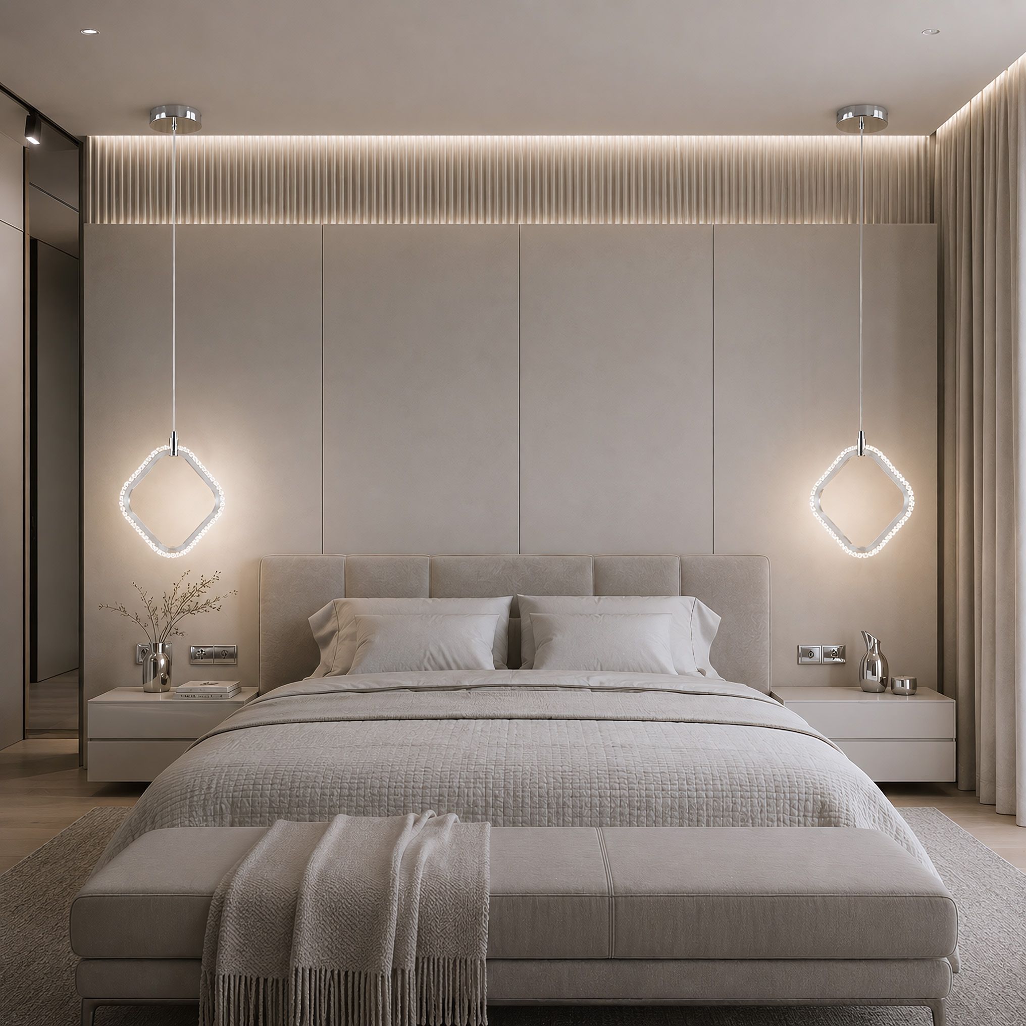 Pakabinamas šviestuvas Toolight Pakabinamas LED šviestuvas LHJ127-W Chromas aprašymas - Prekės nuotrauka