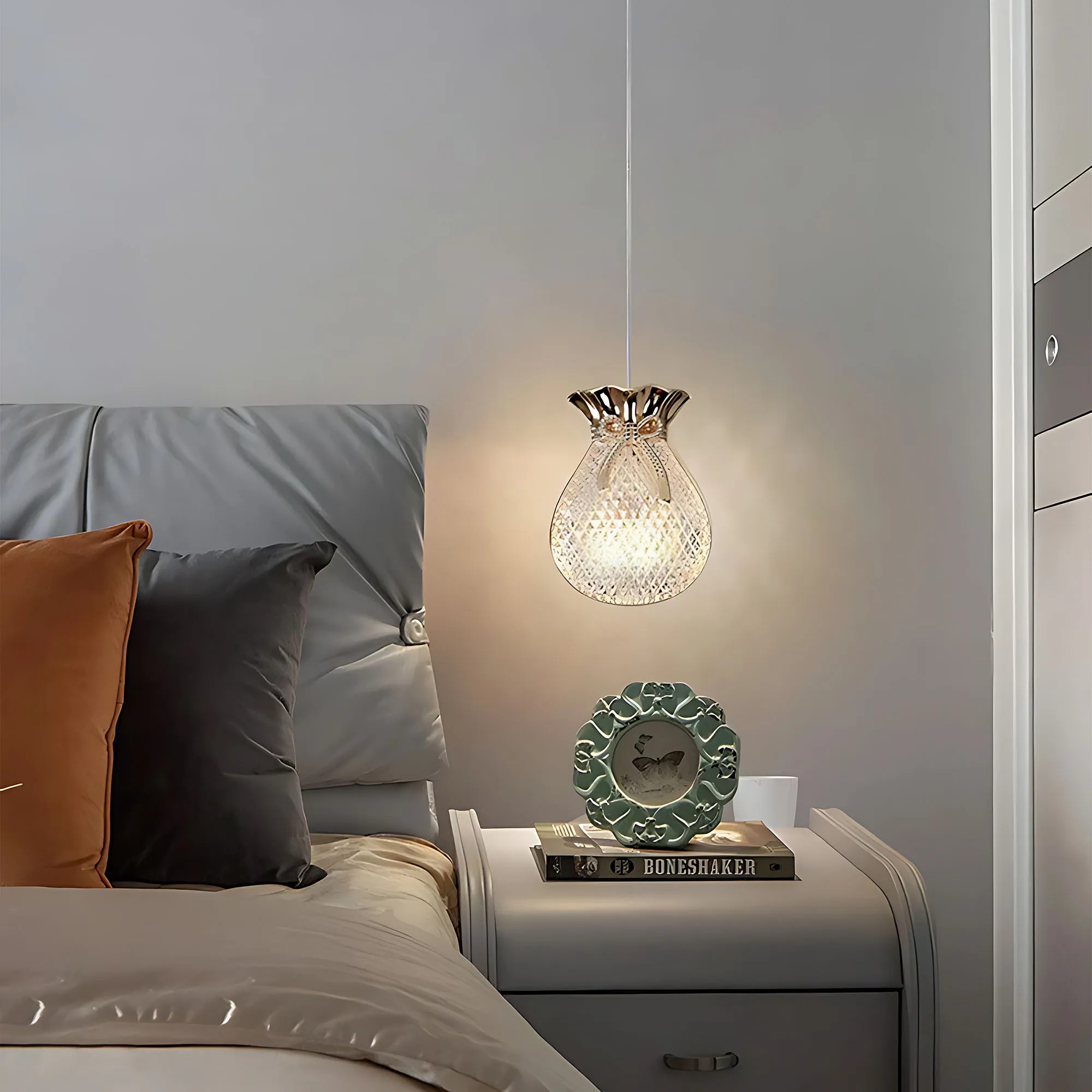 Pakabinamas šviestuvas Toolight Pakabinamas lubų šviestuvas LHJ107-1CP light rose auksinis aprašymas - Prekės nuotrauka