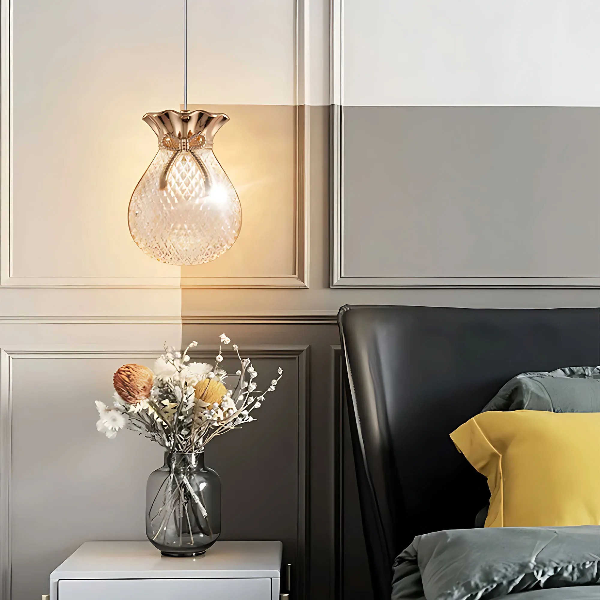 Pakabinamas šviestuvas Toolight Pakabinamas lubų šviestuvas LHJ107-1CP light rose auksinis aprašymas - Prekės nuotrauka