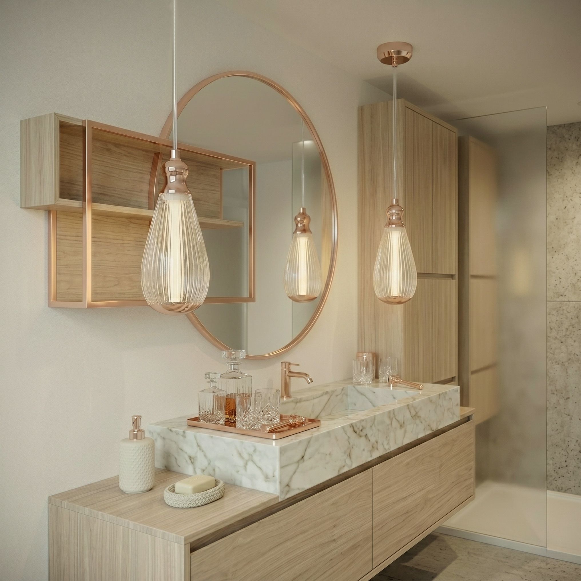 Pakabinamas šviestuvas Toolight Pakabinamas lubų šviestuvas LHJ120-CP light rose auksinis aprašymas - Prekės nuotrauka