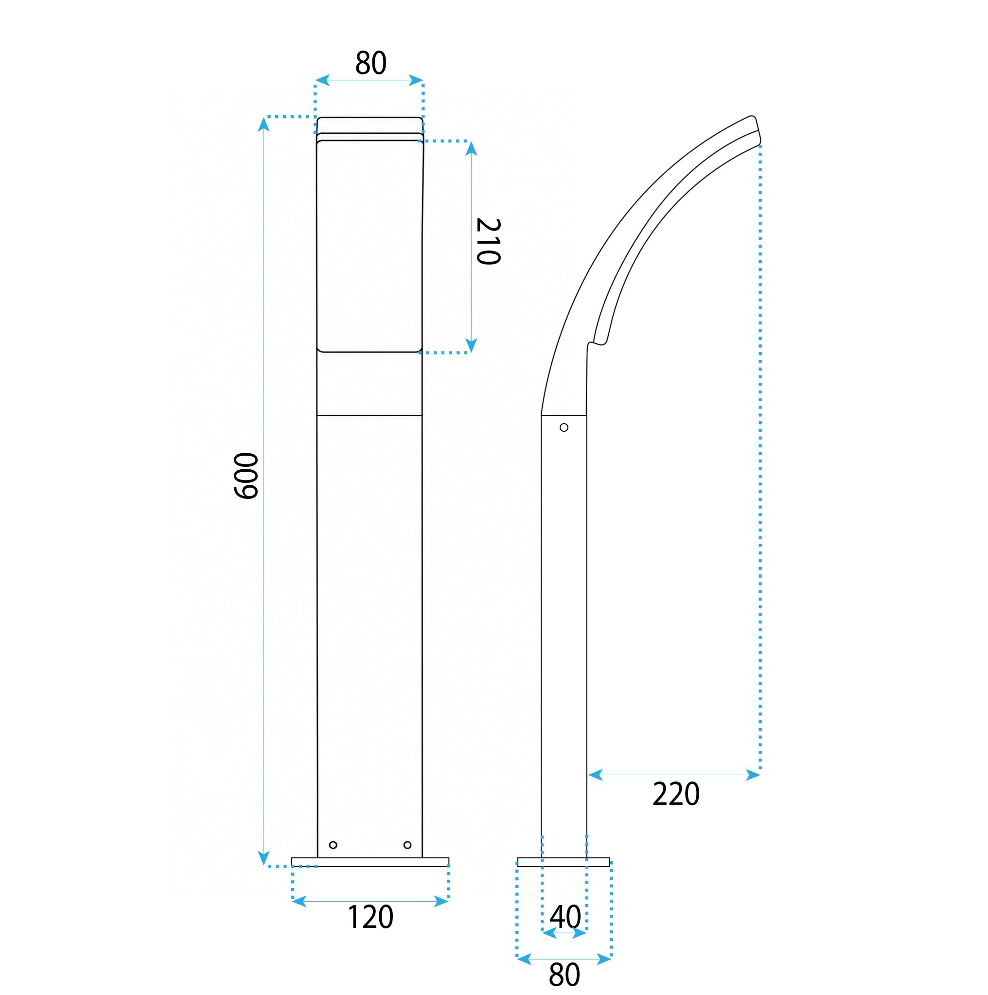 Toolight Pastatomas Sodo Led Šviestuvas Jnh033-g Juodas aprašymas - Prekės nuotrauka