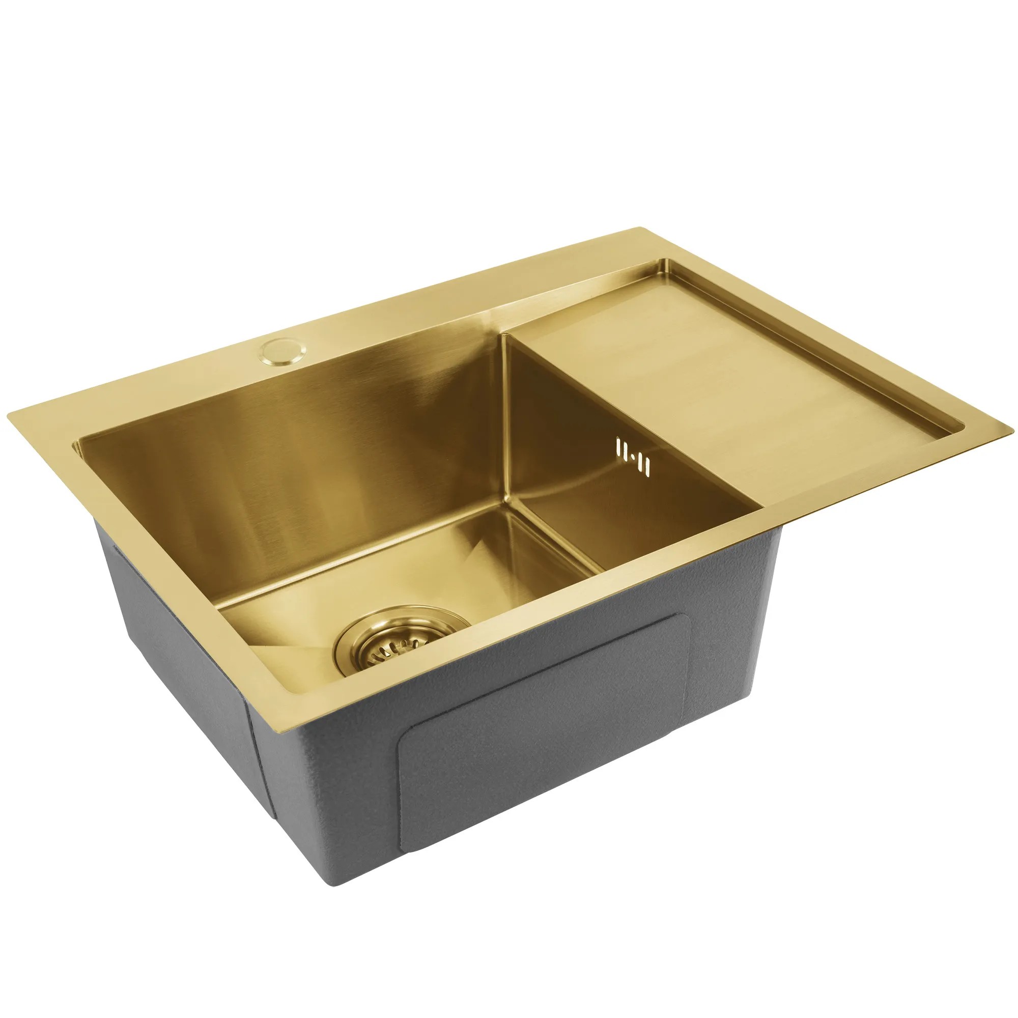 Plieninė kriauklė Fin BRUSH GOLD aprašymas - Prekės nuotrauka