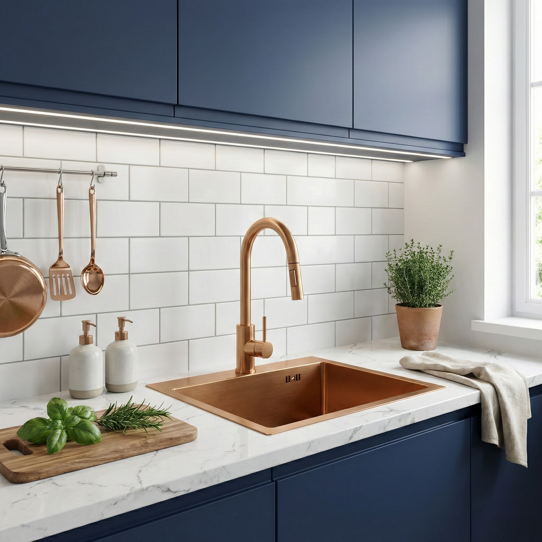 Plieninė kriauklė Leo 40 BRUSH COPPER aprašymas - Prekės nuotrauka