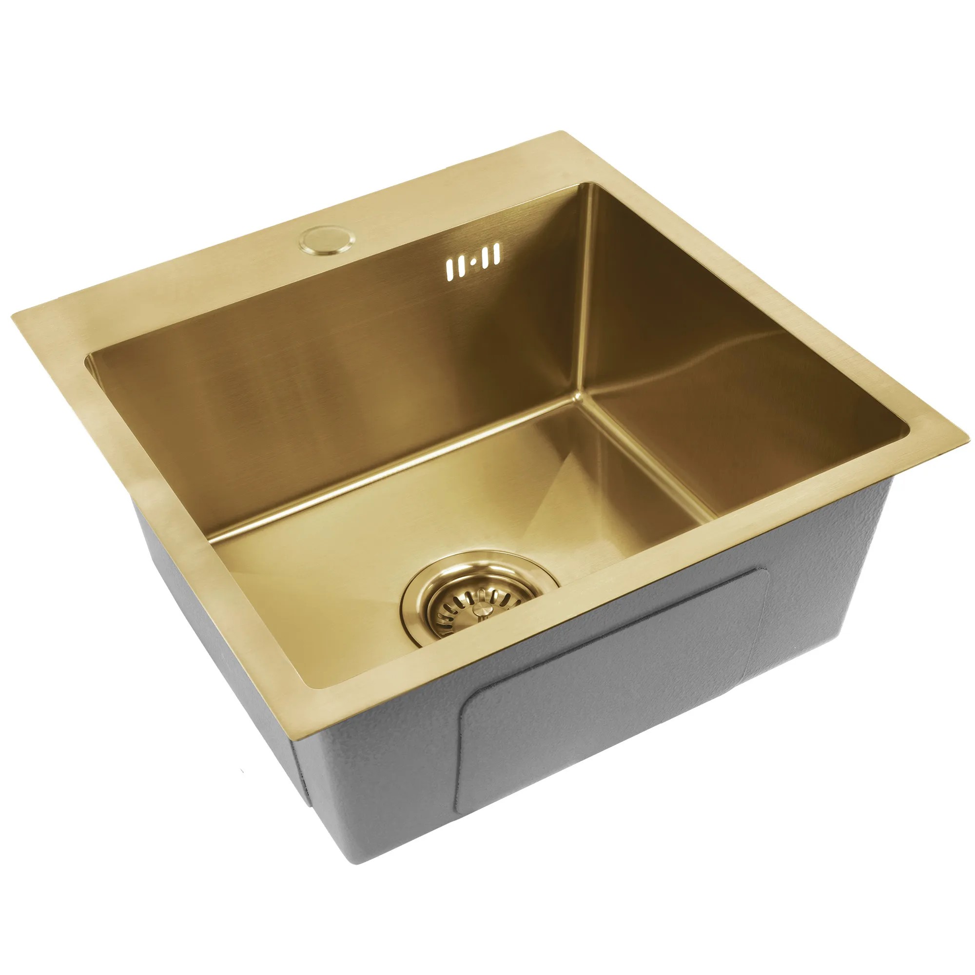 Plieninė kriauklė Leo 40 BRUSH GOLD aprašymas - Prekės nuotrauka
