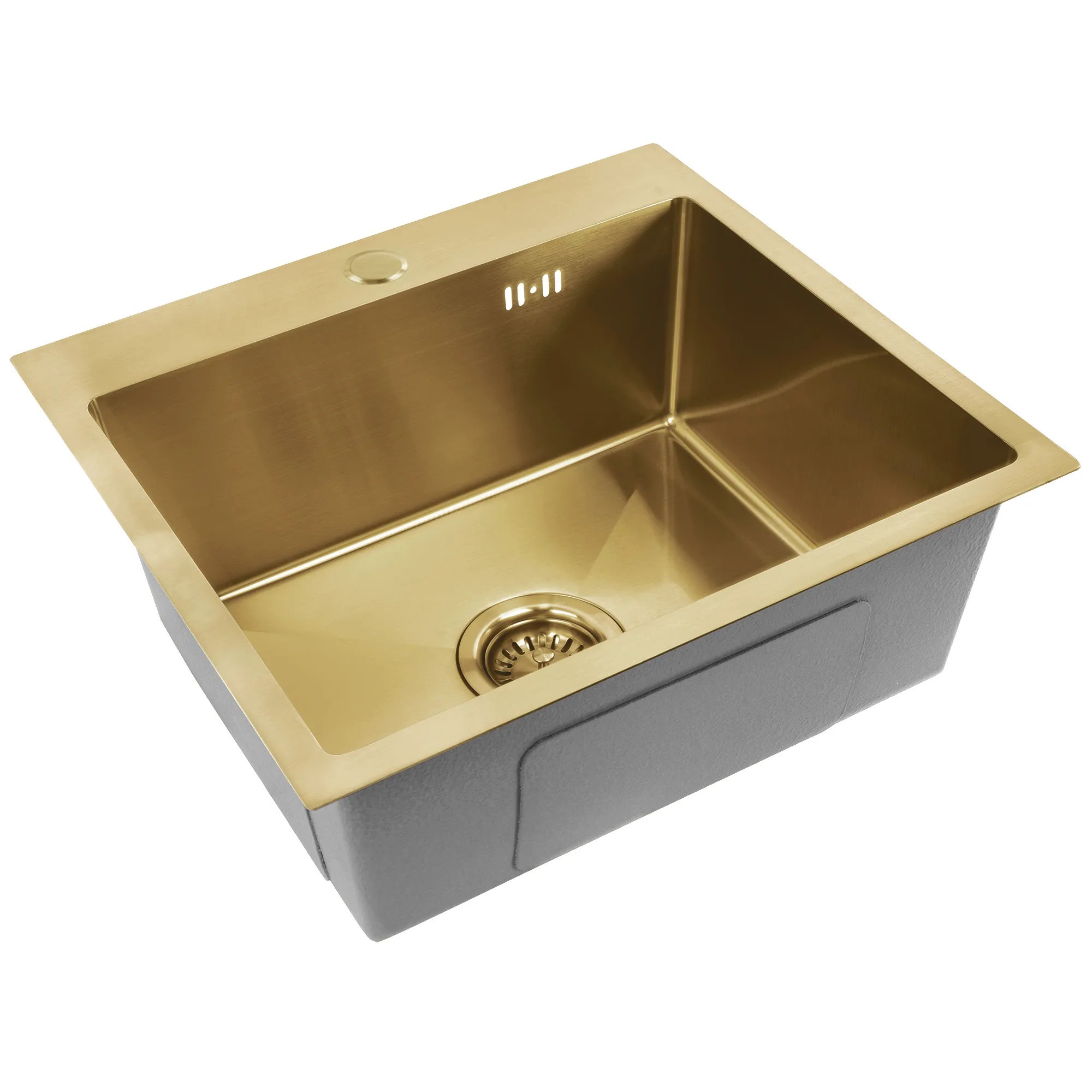 Plieninė kriauklė Leo 50 BRUSH GOLD aprašymas - Prekės nuotrauka