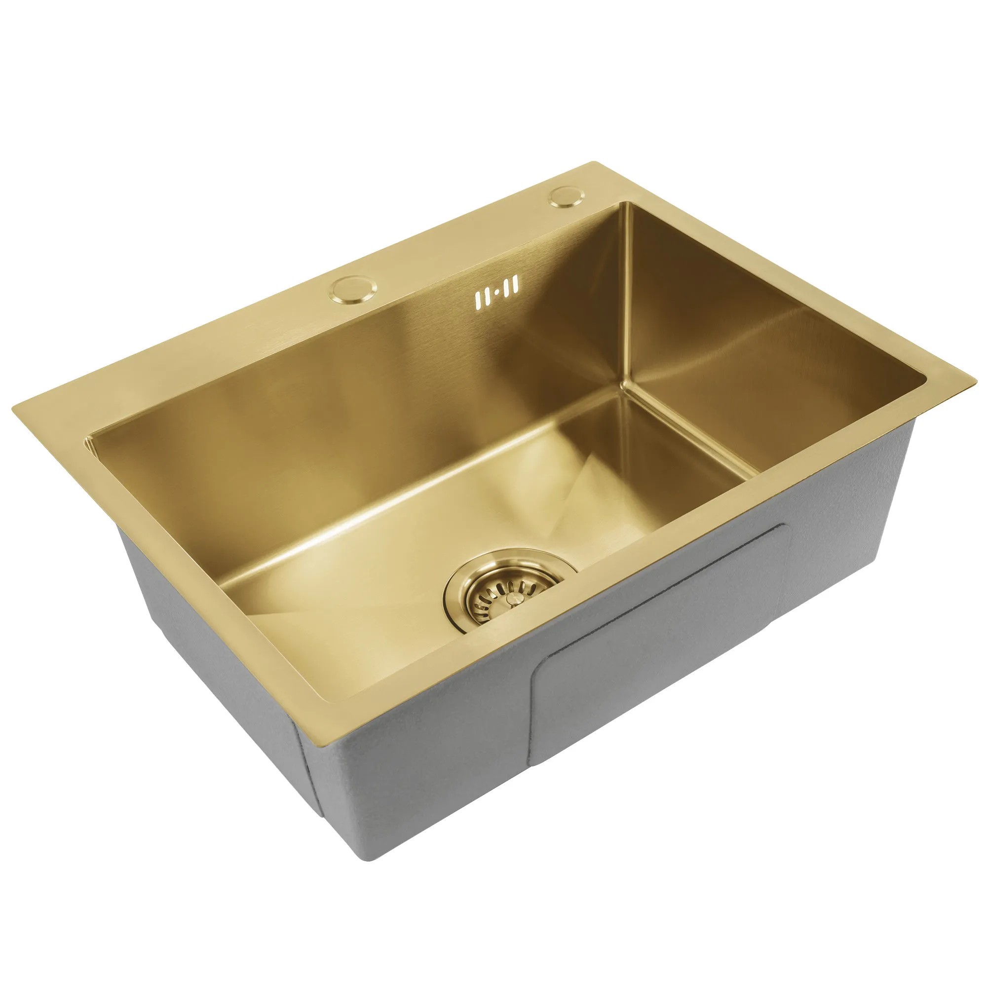 Plieninė kriauklė Liam BRUSH GOLD aprašymas - Prekės nuotrauka